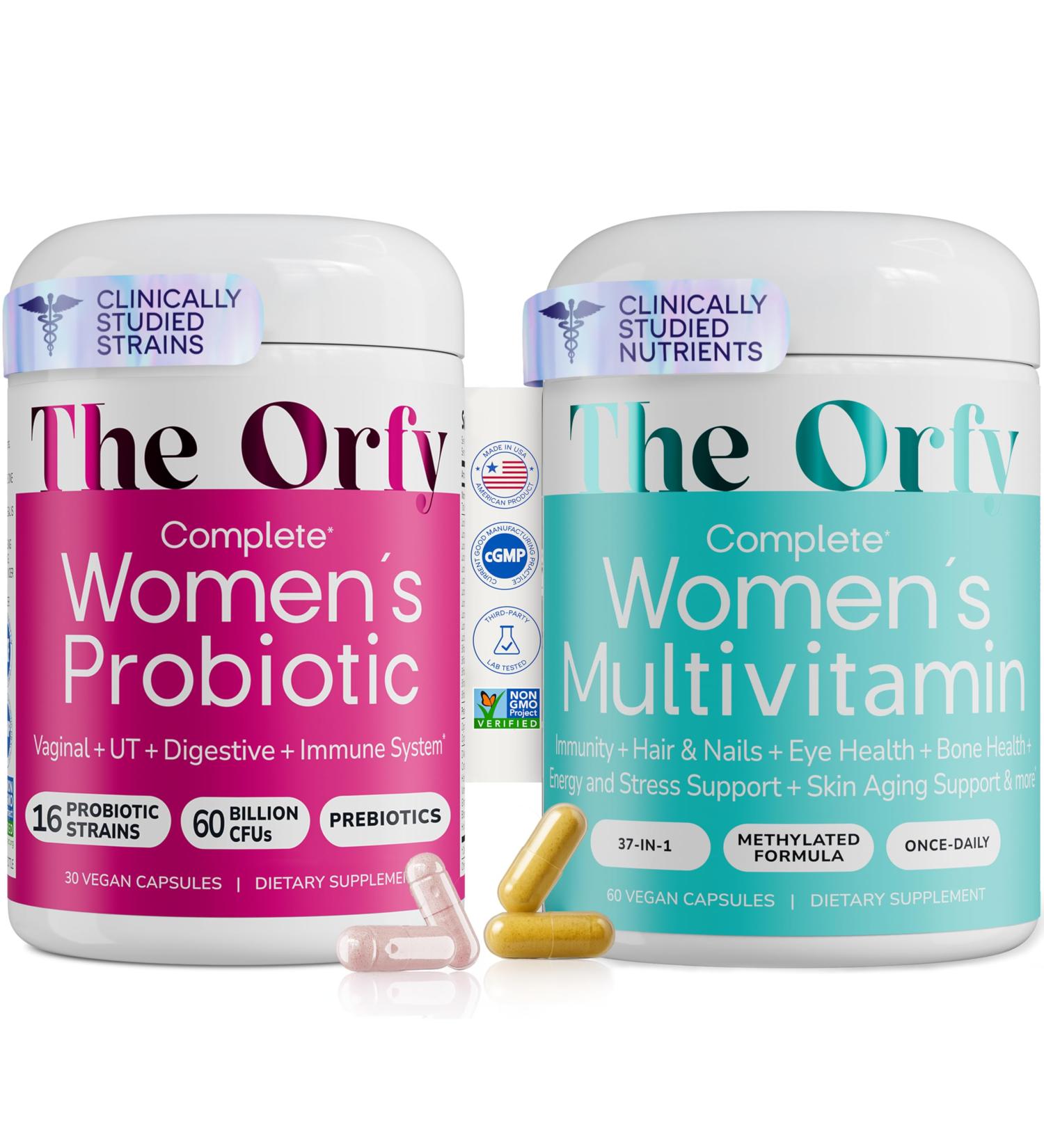 THE ORFY Women s Wellness Bundle Daily Multivitamin + Probiotic with Holy Basil for Energy and Immune Support Vegan Capsules 60+30 Count - Buy Online on GoSupps.com