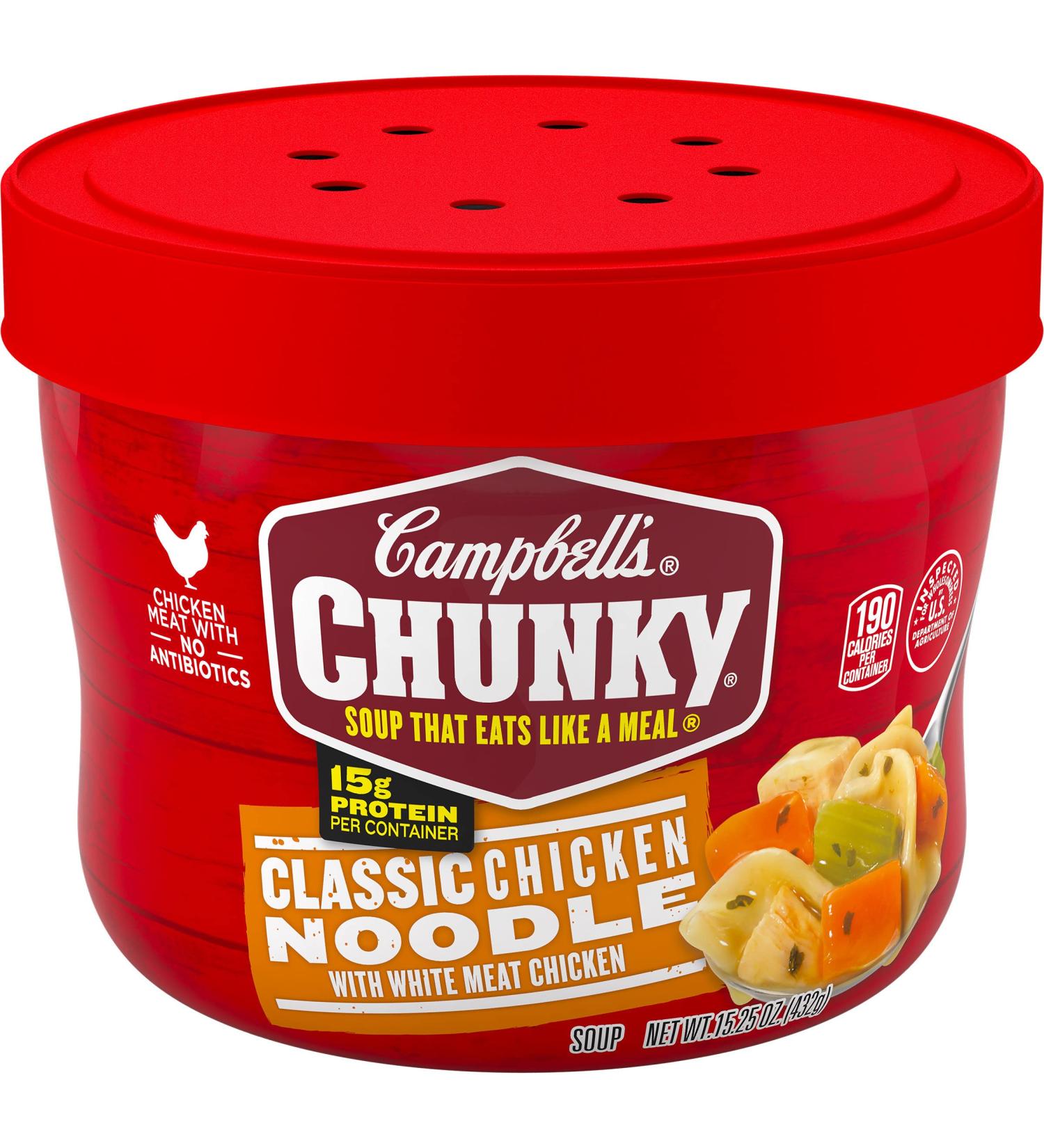 Campbell's Chunky Soup  Classic Chicken Noodle Soup  15.25 Oz Microwavable Bowl (Case of 8) - Buy Online on GoSupps.com