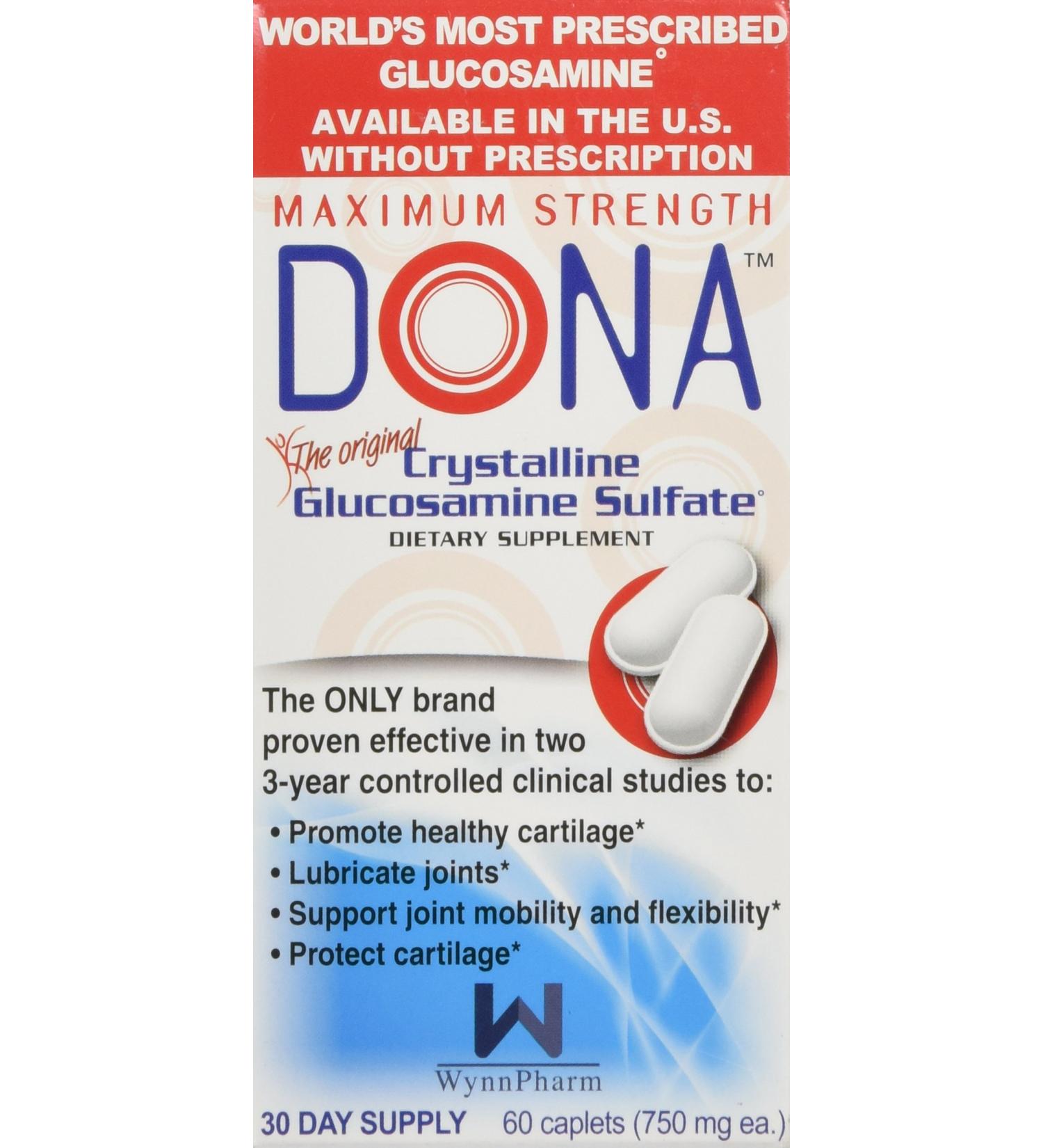 DONA Crystalline Glucosamine Sulfate 60 Caplets - Health and Beauty Supplement - Buy Online on GoSupps.com
