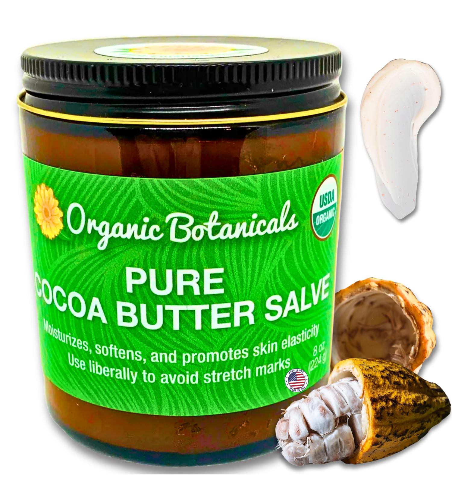 Organic Botanicals - Cocoa Butter Salve - Organic Belly Butter for Pregnant Women Nipple Balm Scar Cream Stretch Marks & Body Bumps Moisturizer All-Natural with Intense Hydration 8 ounces - Buy Online on GoSupps.com