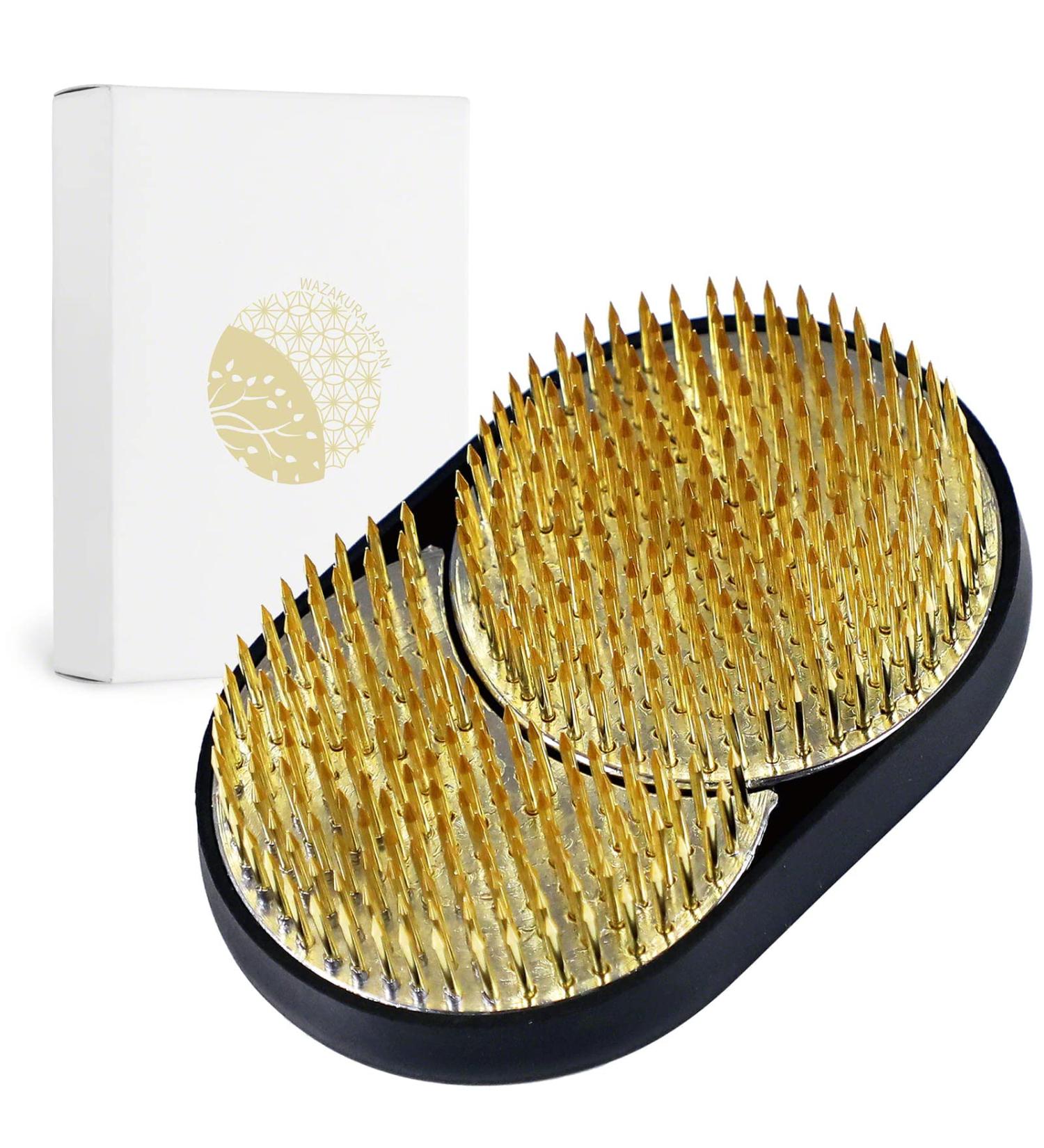 Wazakura Sun & Moon Ikebana Kenzan: Japanese Flower Holder - Made in Japan, Brass - 3-3/4x2-1/4 (93x59mm) - Buy Online on GoSupps.com