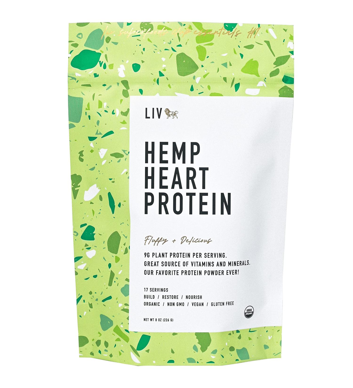 LIV Organic Hemp Heart Protein Powder - 9g Plant-Based Protein | Vegan | Premium Smooth Texture - 8oz - Buy Online on GoSupps.com