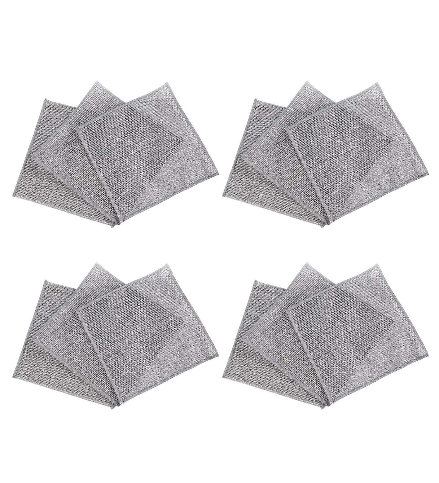 Pack of 12 Double Sided Steel Wire Dish Cloths Steel Wire Dishwashing Cloth for Effective Cleansing Gentle Wiping Kitchen Tool Double Layer - Buy Online on GoSupps.com