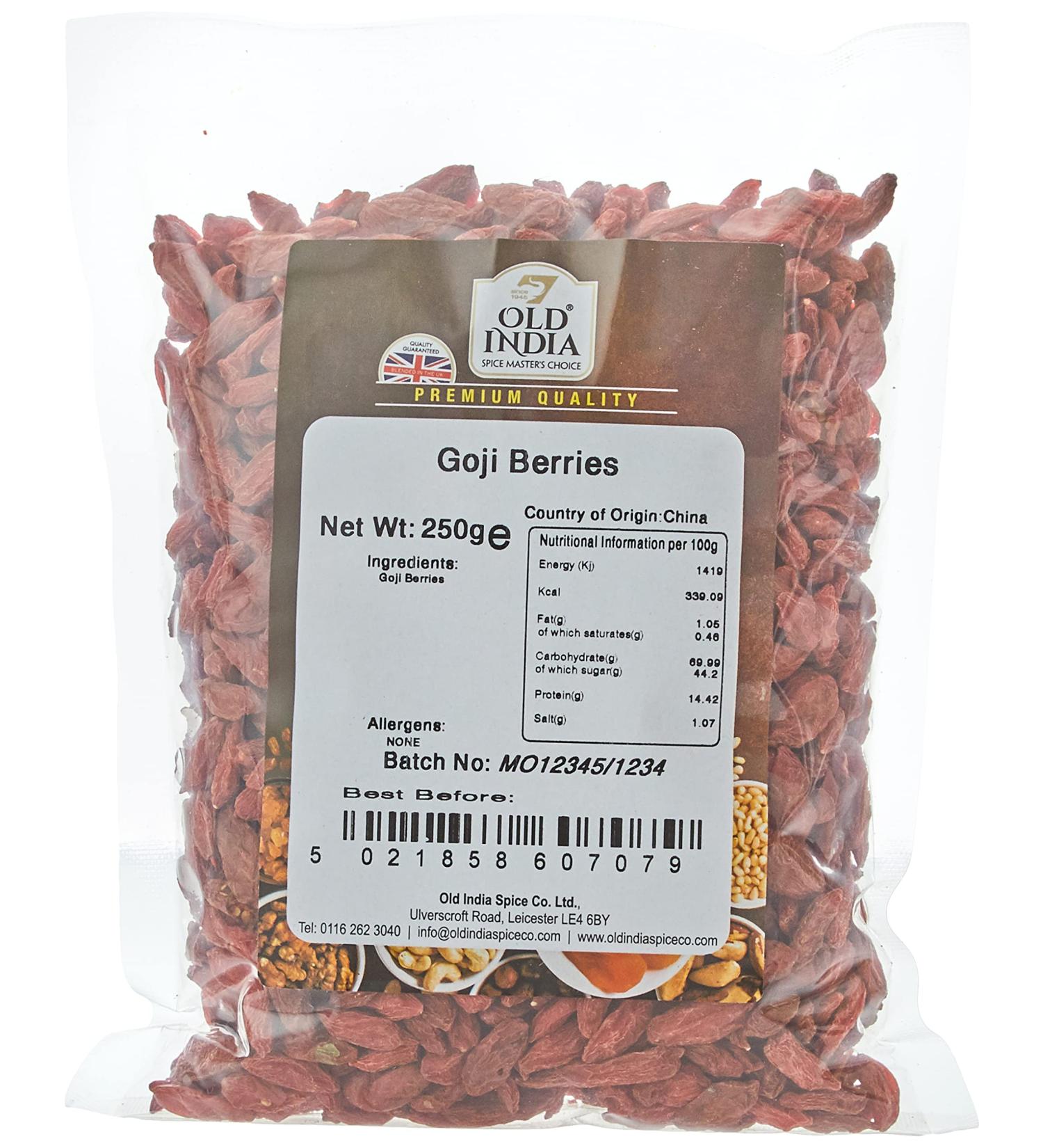 Old India Goji Berries 250g - Buy Online on GoSupps.com