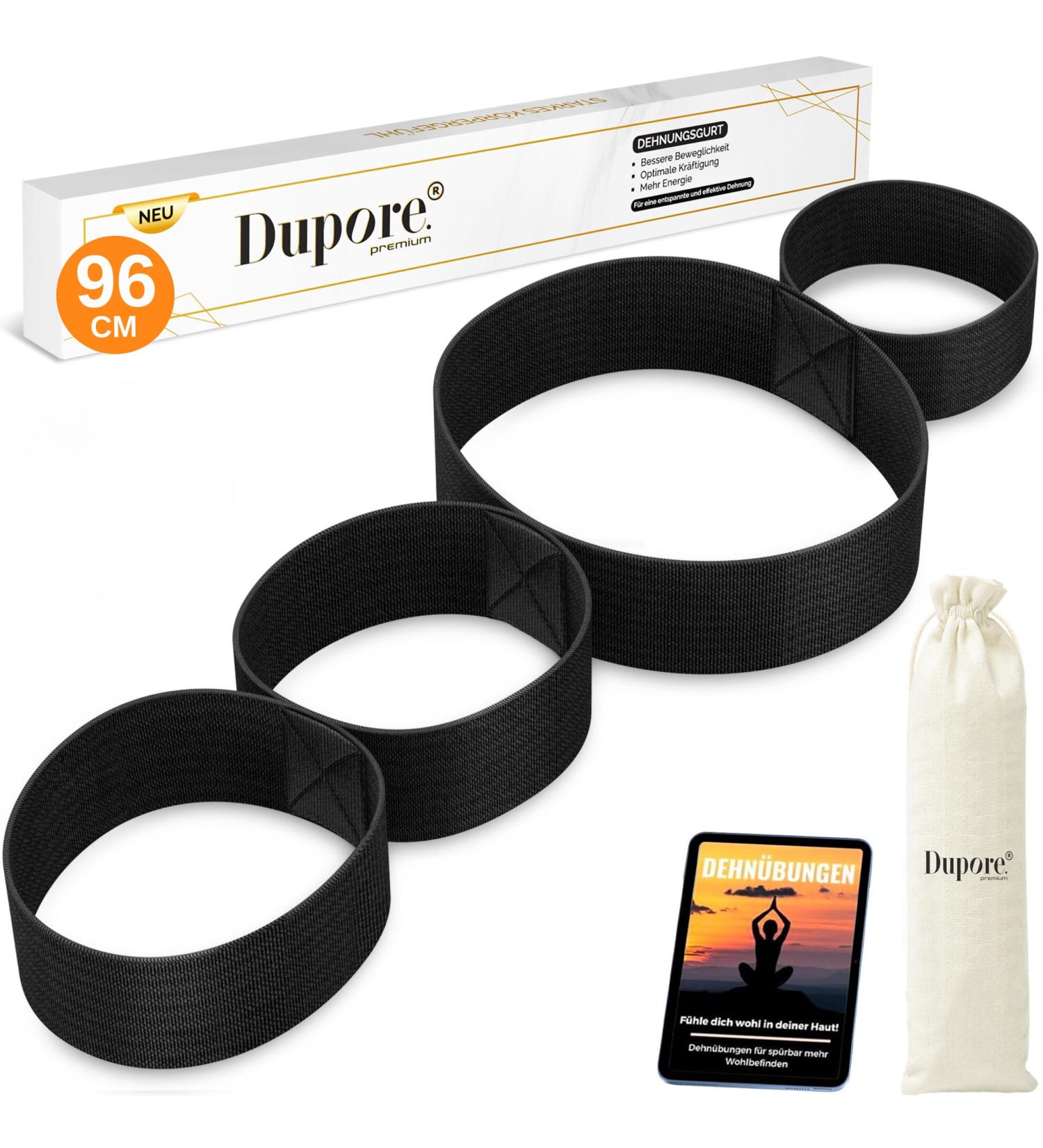 Buy Dupore 96 cm Yoga Belt with 4 Loops - Stretching & Pain Relief Band for Efficient Workouts - Ideal Fitness Accessory - Buy Online on GoSupps.com