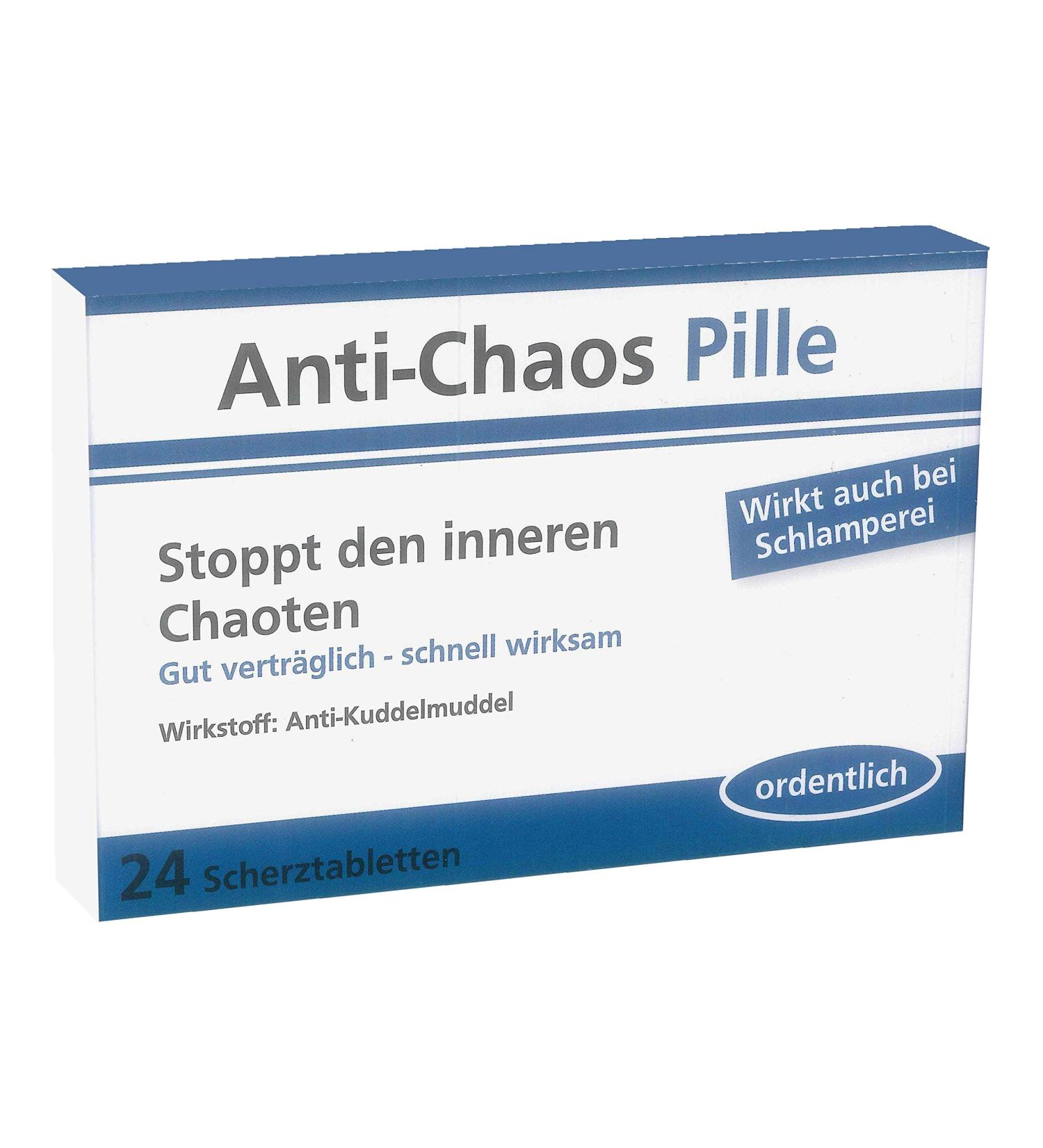 Trendimport Joke Tablets/Joke Dragees Anti-Chaos Pill 24 Pieces (1 Pack) Blue