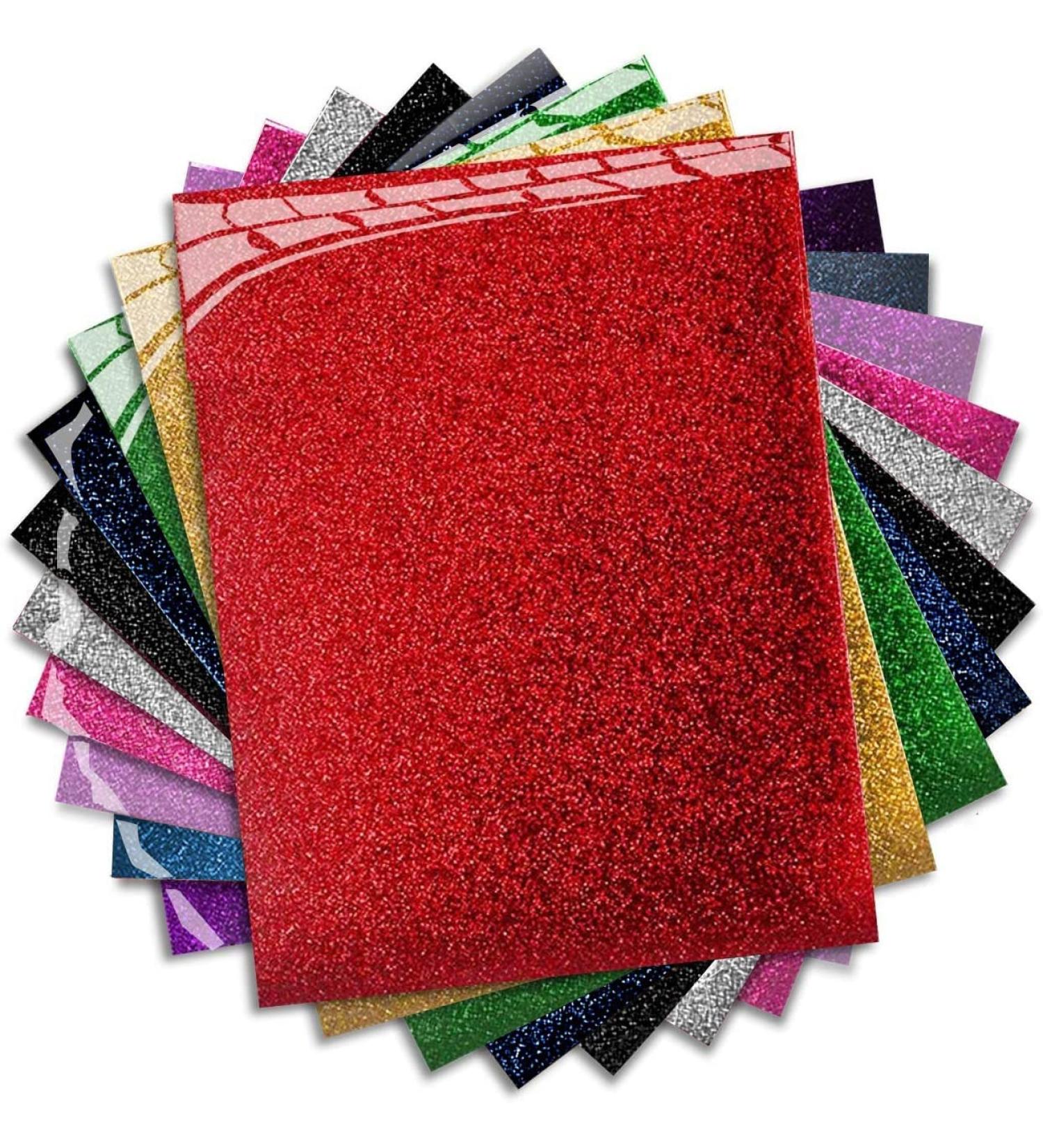 MiPremium Glitter Heat Transfer Vinyl HTV Starter Pack - 10 Color Iron On Bundle Kit for T-Shirt Press - Easy to Cut & Press - Buy Online on GoSupps.com