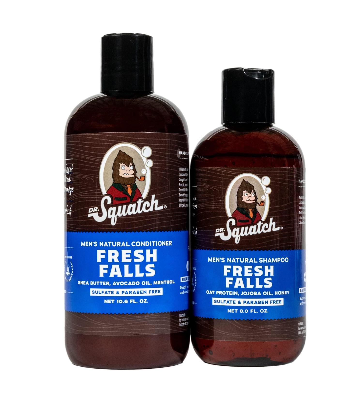 Dr. Squatch Fresh Falls Men's Shampoo + Conditioner Hair Bundle - Keeps Hair Looking Full Healthy Hydrated - Buy Online on GoSupps.com