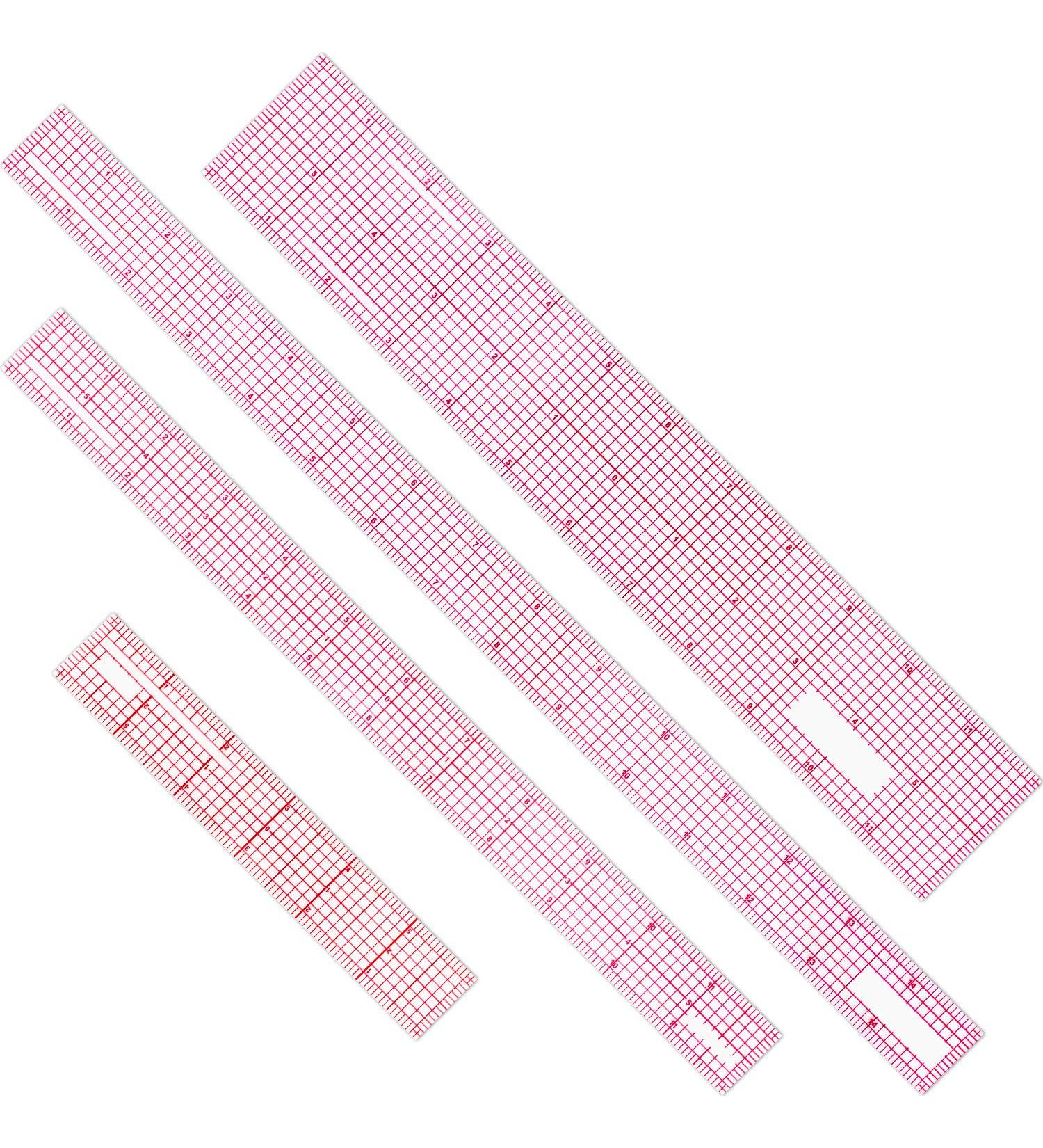 4 Pieces Clear Plastic Ruler Grid Ruler Transparent Ruler Metric Ruler Plastic Straight Measuring Tool Ruler Set for Clothes Design Sewing  6 Inches  12 Inch  15 Inch - Buy Online on GoSupps.com