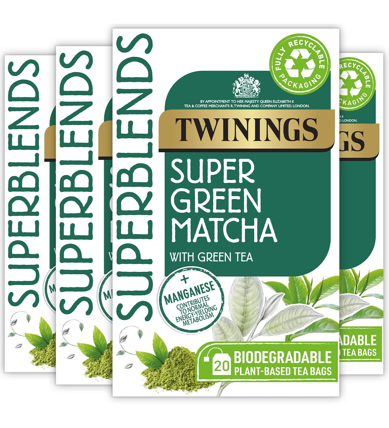 Twinings Superblends Super Green Matcha 4 x 20 Tea bags - Buy Online on GoSupps.com