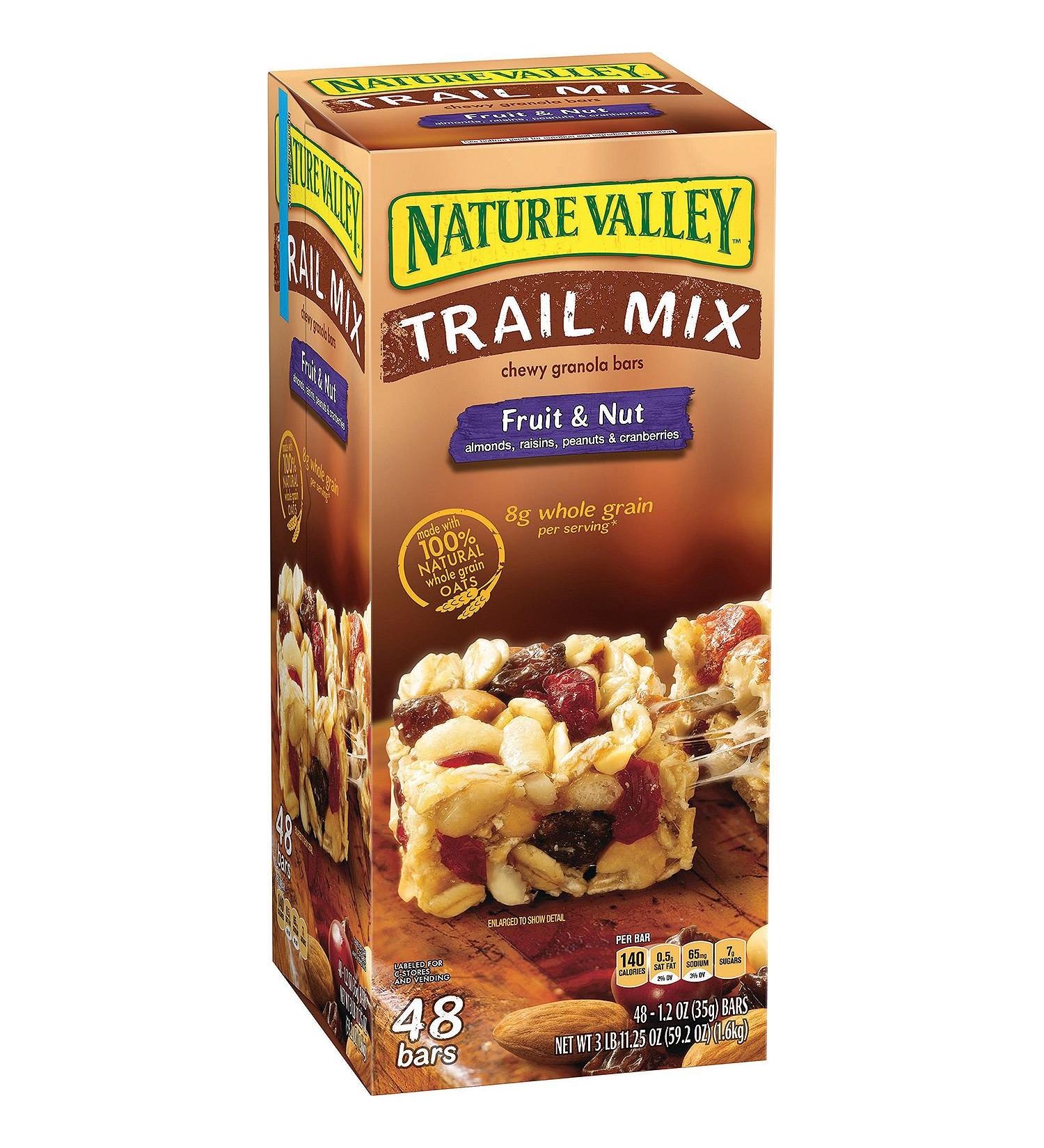 Nature Valley Chewy Granola Bar Trail Mix Fruit and Nut Family Value 1 Paack ( 48 Bars 1.2 oz Each )