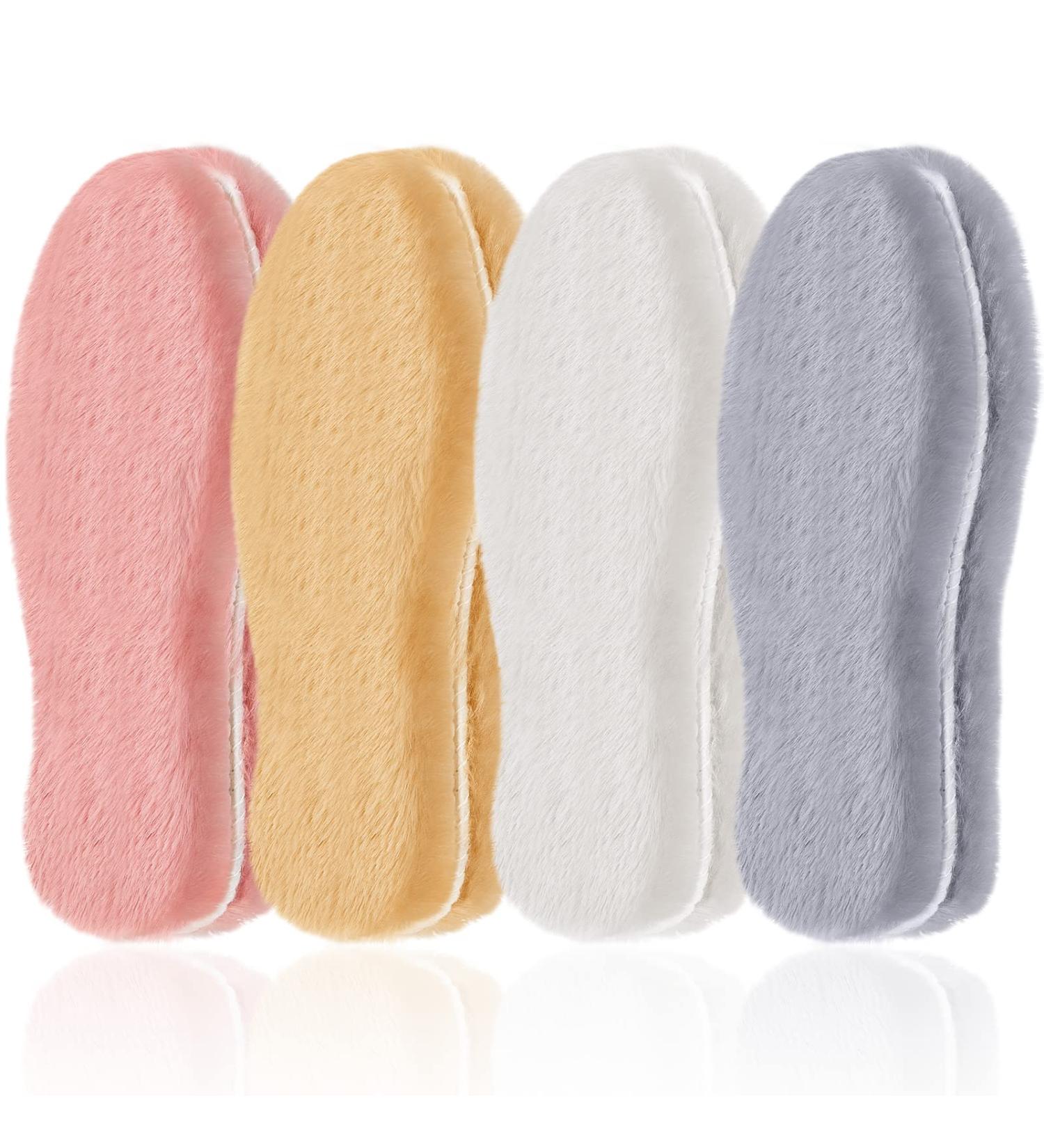 Warm Wool Sheepskin Insoles for Women - 4 Pairs Thick Fuzzy Replacement Inserts for Shoes Boots & Slippers (Size 7 US - Buy Online on GoSupps.com
