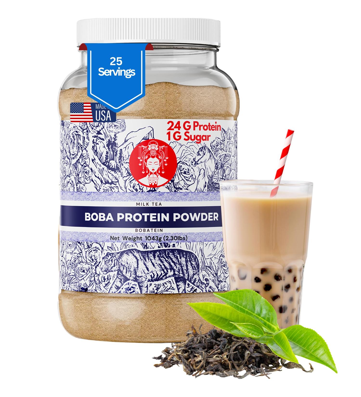 Boba Tea Protein Milk Tea Black Tea Whey Protein Powder 24g 1g Sugar - Buy Online on GoSupps.com