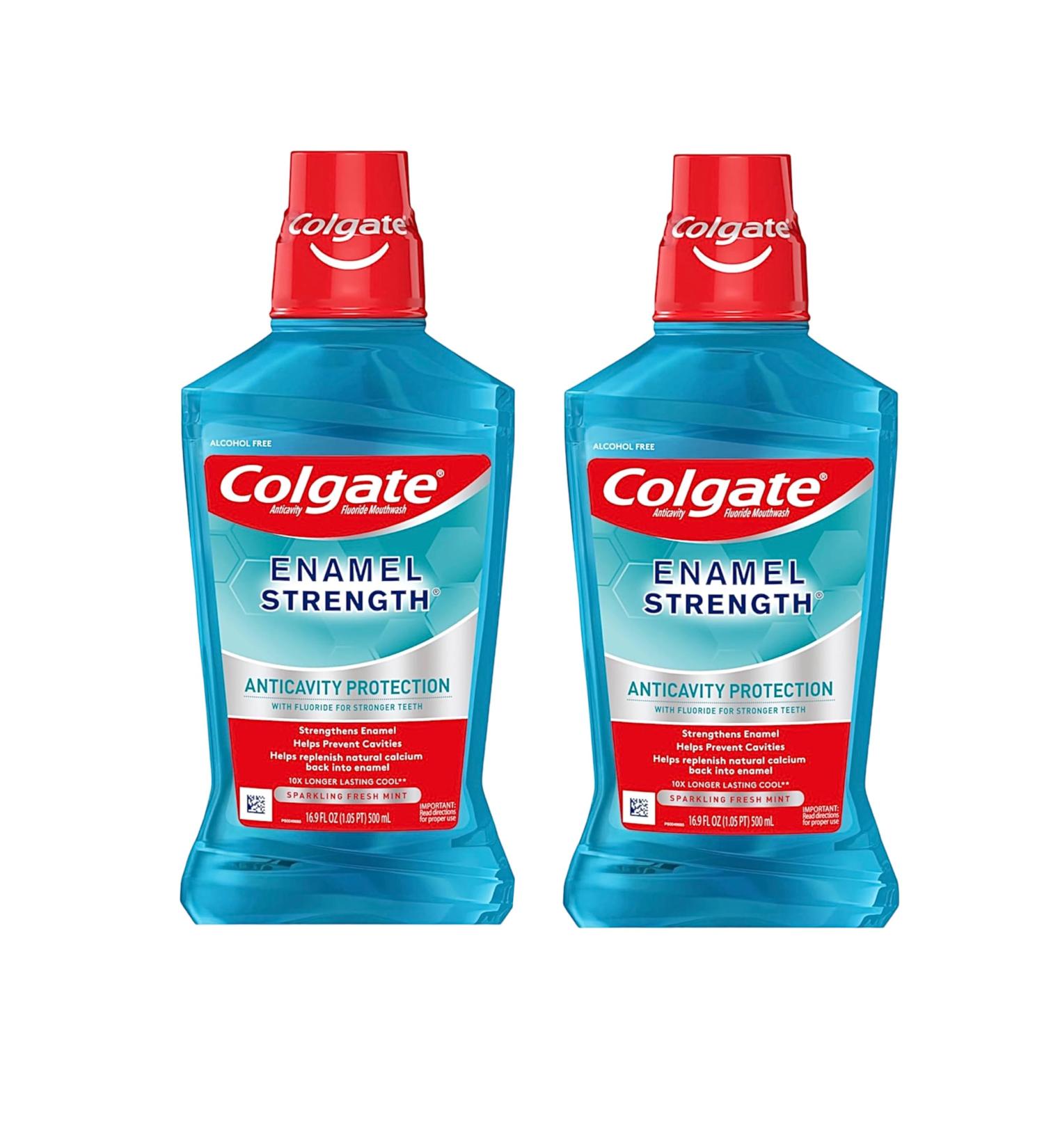 Colgate Enamel Health Anticavity Fluoride Mouthwash - Sparkling Fresh Mint 16.9 oz (2-Pack) | International Shipping Available - Buy Online on GoSupps.com