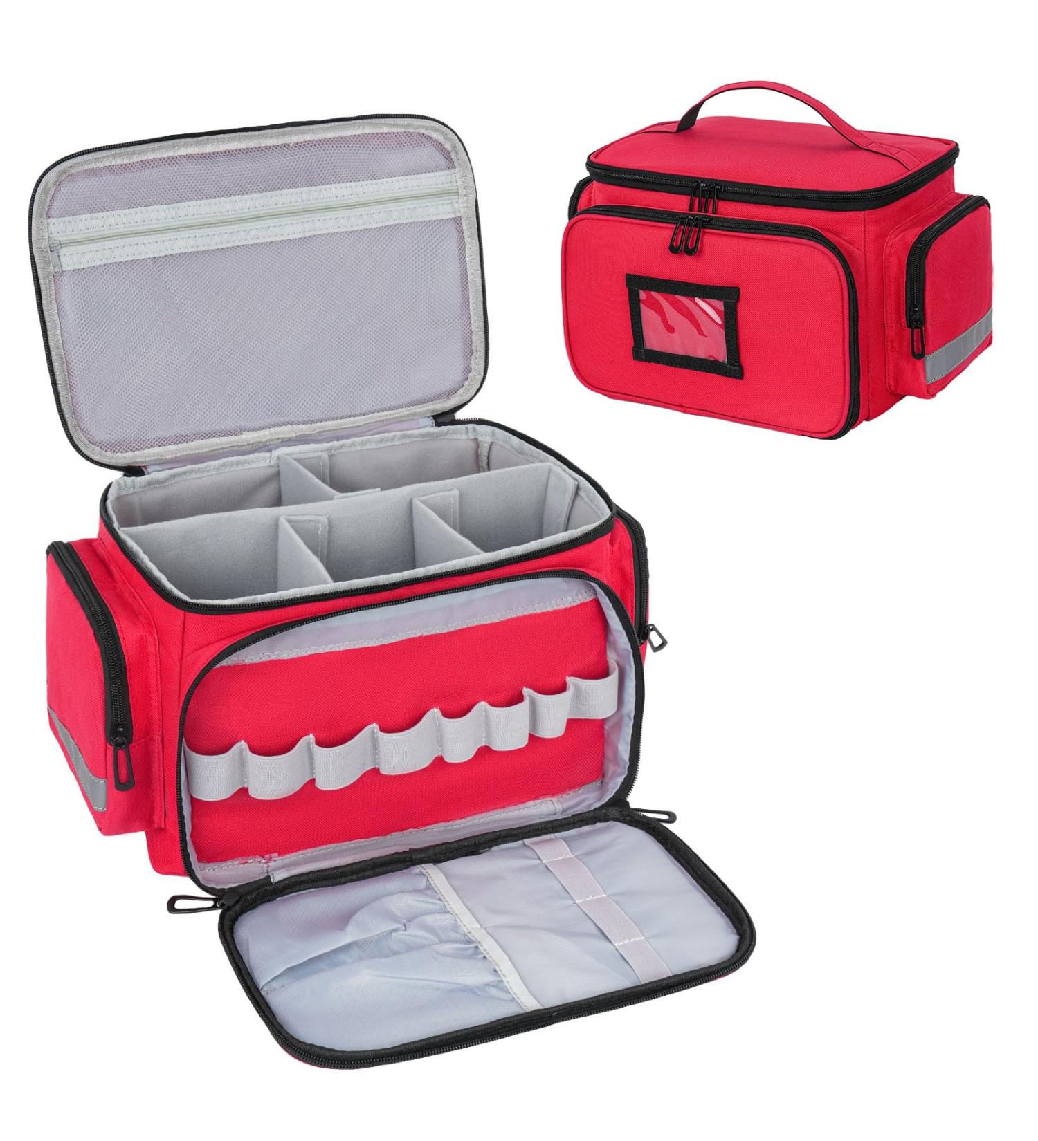Jamiukro Medical Organizer Bag | Tasch Empty Emergency Travel Storage for Nurses | Pill Bottle Organizer & Medication Travel Bag - Red - Buy Online on GoSupps.com