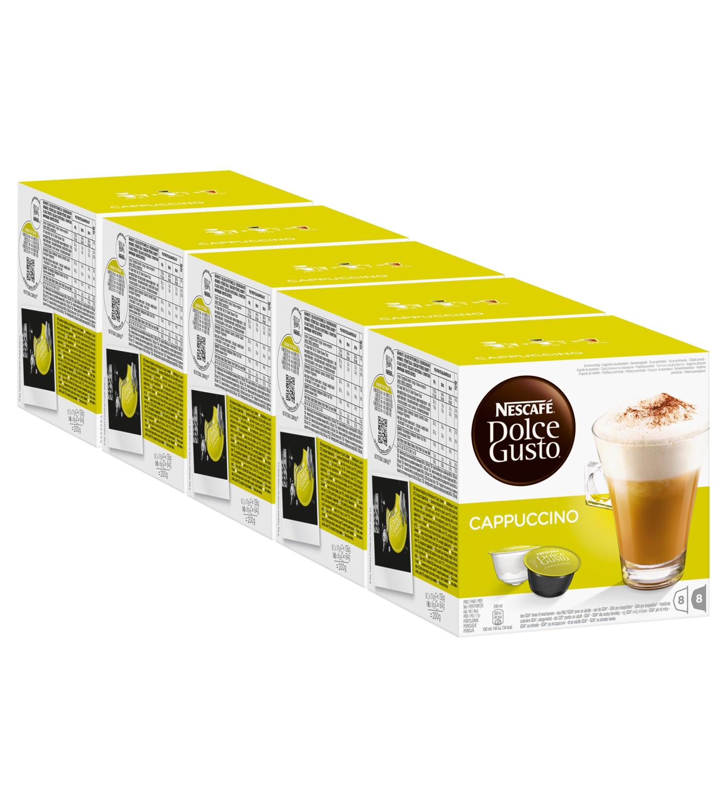 Nescaf Dolce Gusto Cappuccino Lot of 5 5 x 16 Capsules (40 servings) - Buy Online on GoSupps.com