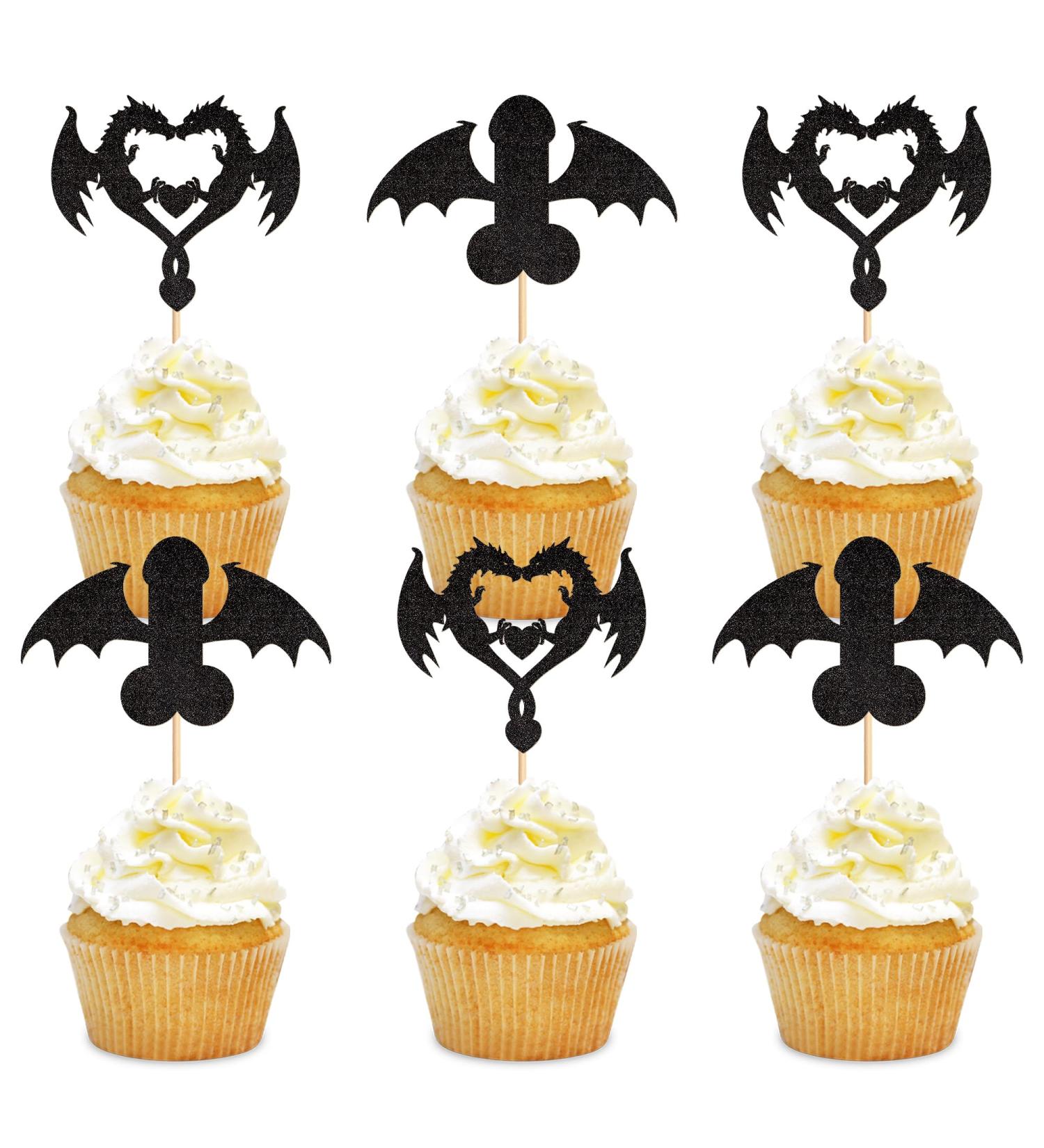 Ercadio 24 Pack Dragon Love Cupcake Toppers Dragon Heart TCake Picks Dinosaur Cupcake Topper Dragon Cupcake Toppers Picks for Dragon Themed Bachelorette Party Cake Decor Supplies Pattern 11 - Buy Online on GoSupps.com