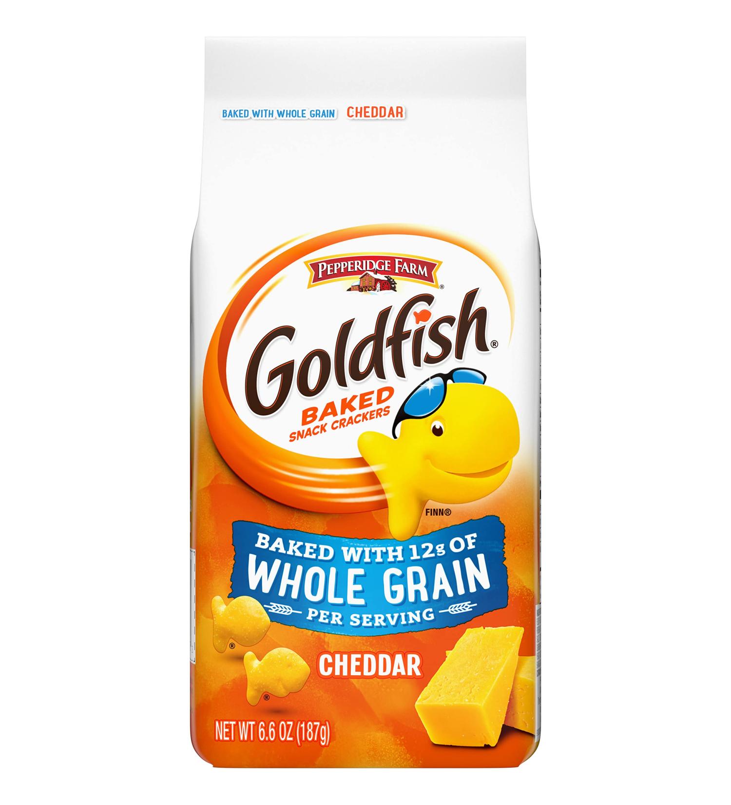 Pepperidge Farm Goldfish Cheddar Crackers Baked with Whole Grain 6.6 oz. Bag Cheddar Whole Grain - Buy Online on GoSupps.com