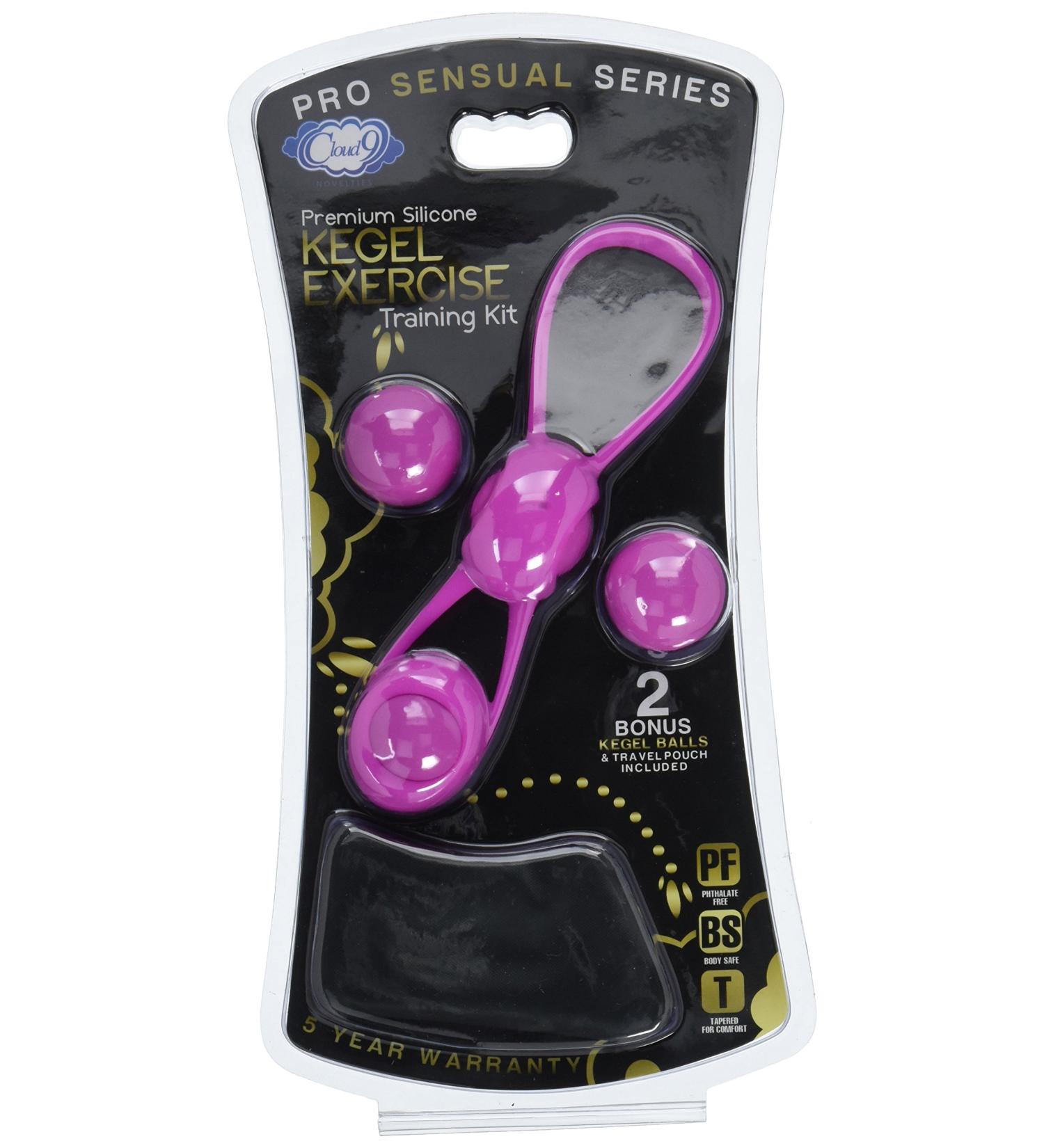 Cloud 9 Novelties Kegel Training with 4 Weighted Balls and Pouch Pink Premium Silicone - Buy Online on GoSupps.com