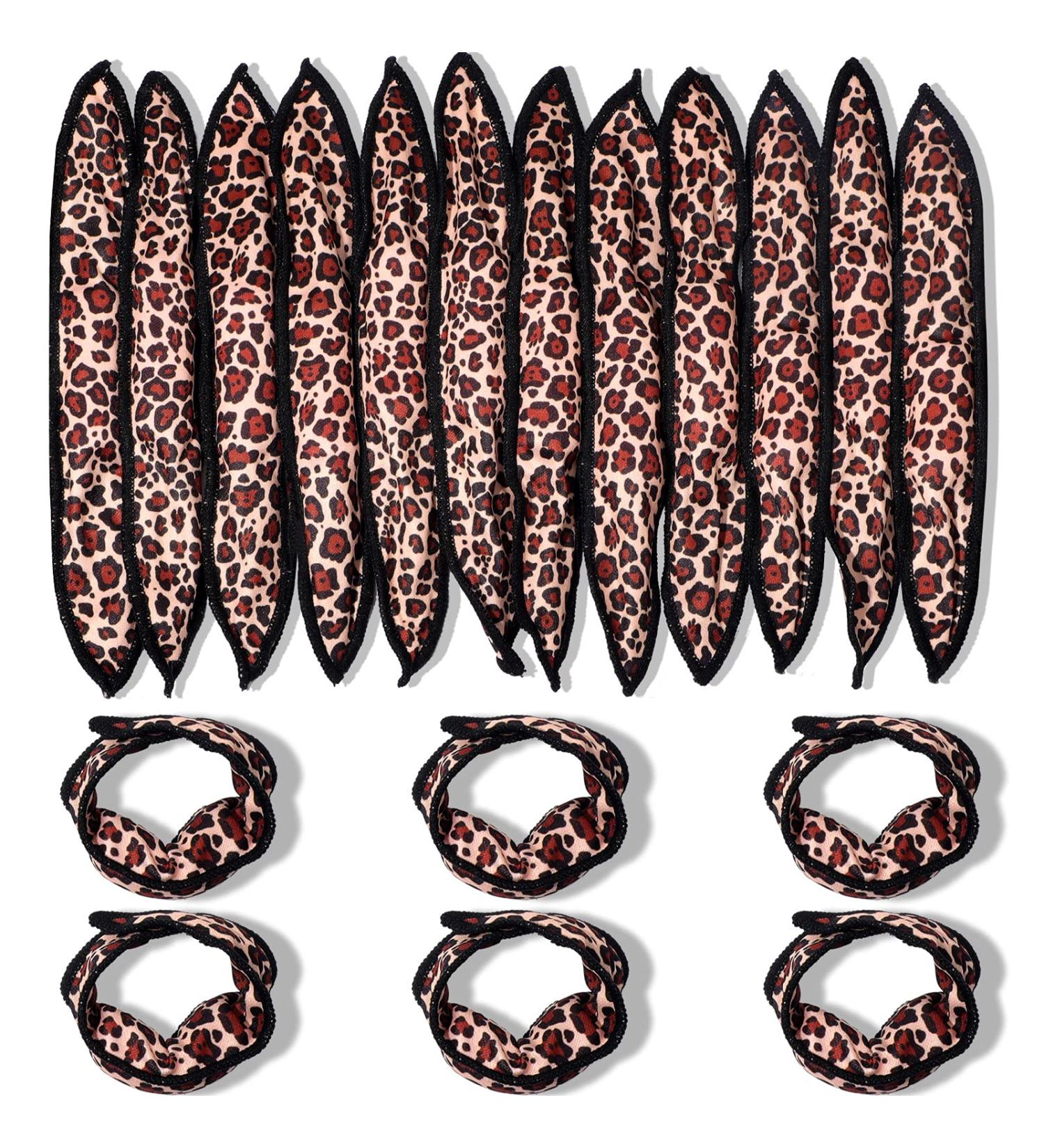 48 Pcs Soft Foam Hair Rollers for Long Hair - Heatless Curlers with Leopard Cloth Cover - Buy Online on GoSupps.com