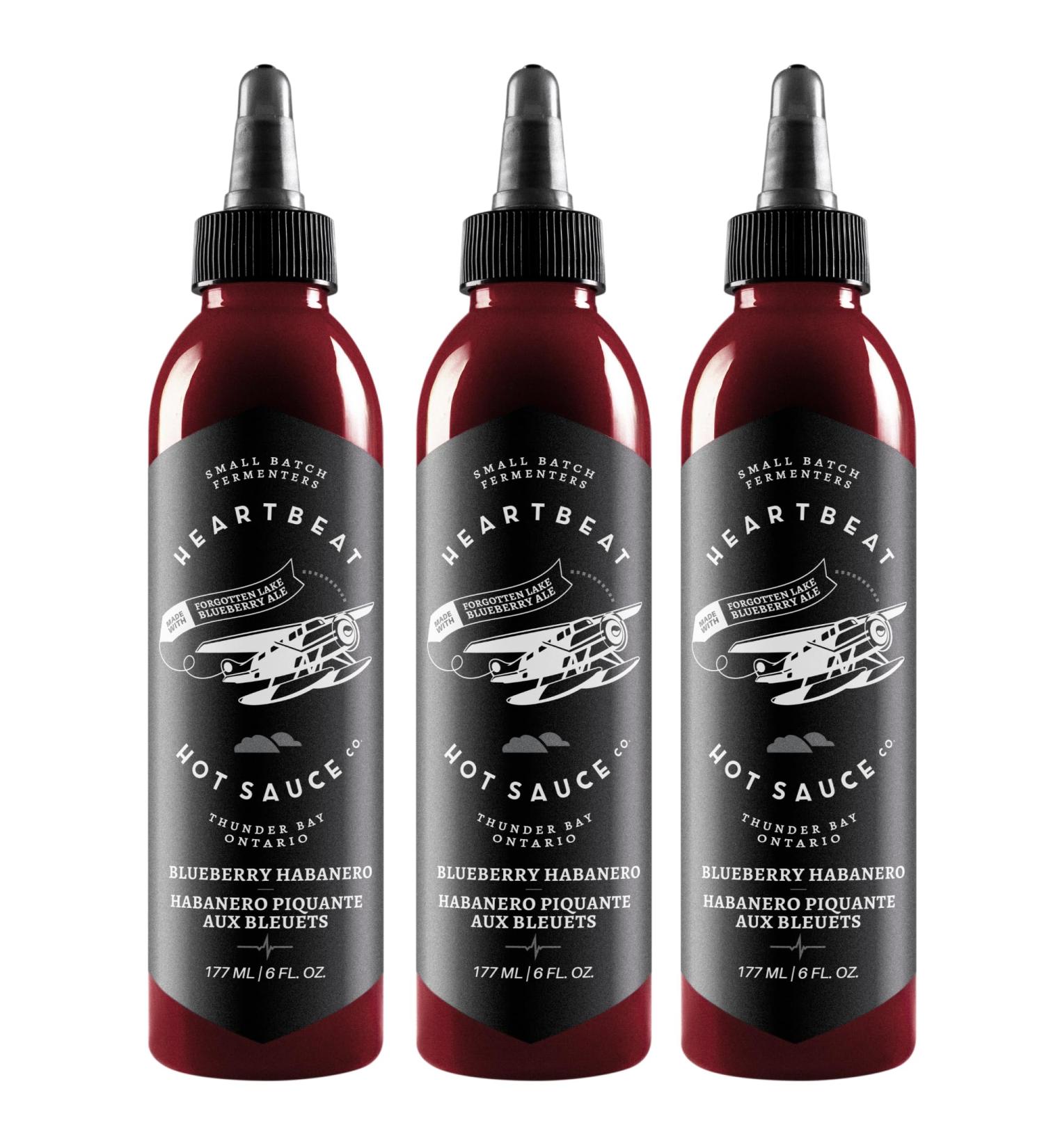 Heartbeat Hot Sauce - Blueberry Habanero 177ml - Small Batch & Handmade Vegan Preservative Free Featured on Hot Ones (3 Bottles) Blueberry Habanero 177 ml (Pack of 3) - Buy Online on GoSupps.com