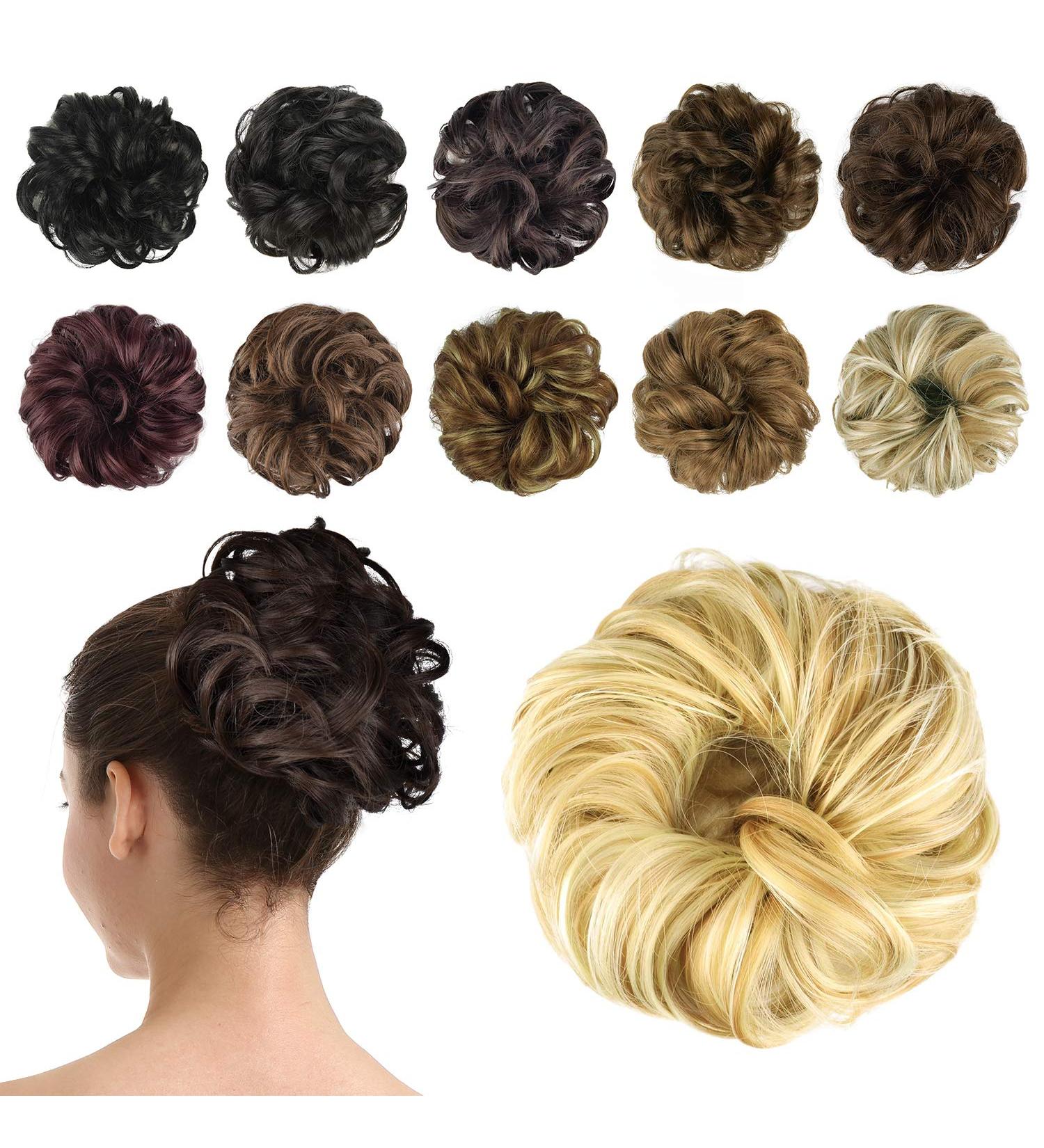 Buy BARSDAR Haar Pirt Dott Hair Teld Extension - Wavy Unordered Bun Ponytail for Women | 40g Strawberry Blonde & Blonde | International Shipping Available - Buy Online on GoSupps.com