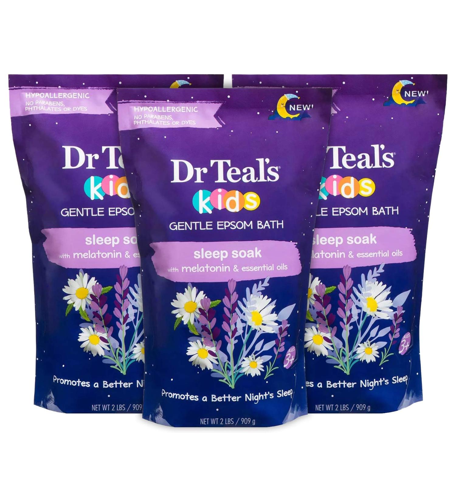 Dr Teal's Kids Melatonin Epsom Salt Sleep Soak 3-Pack (6lbs Total) - Buy Online on GoSupps.com