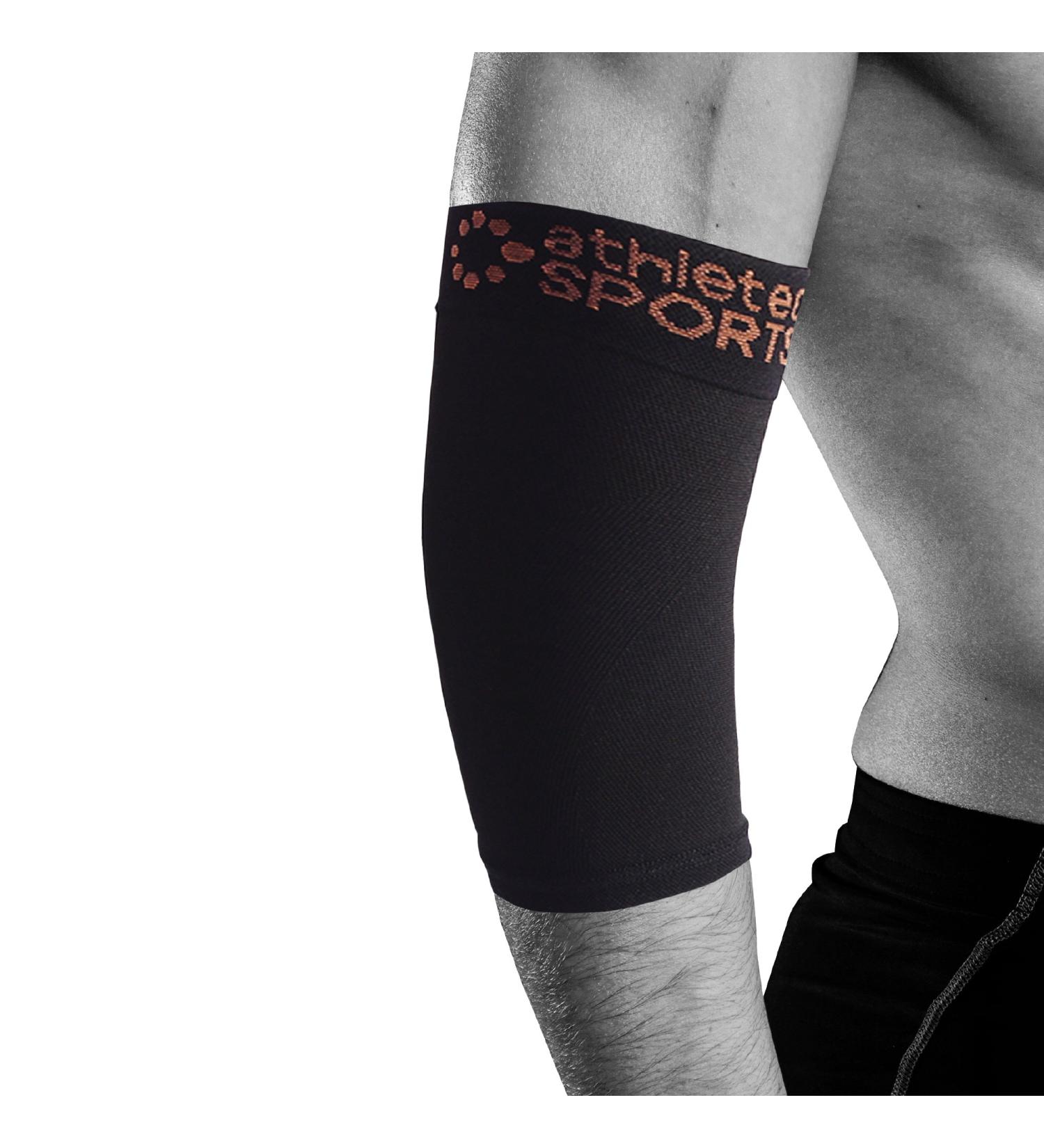 Athletec Copper Elbow Sleeve Compression Support (20-30 mmHg) - XX-Large Pair for Workouts Weightlifting Arthritis Tendonitis Golf & Tennis - Buy Online on GoSupps.com
