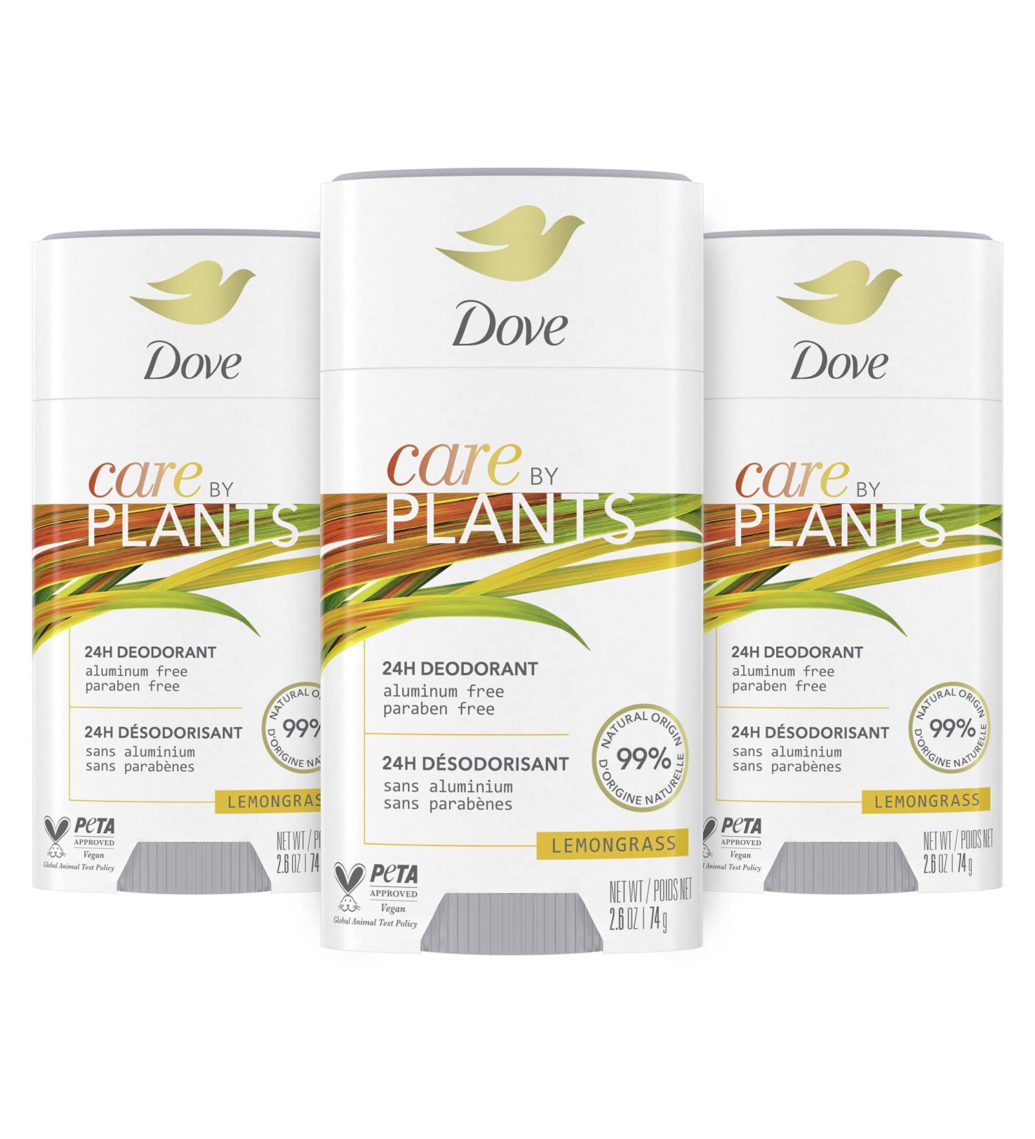 Dove Care by Plants Lemongrass Deodorant Stick 2.6 oz - 3 Pack | Aluminum-Free & Long-Lasting Protection - Buy Online on GoSupps.com