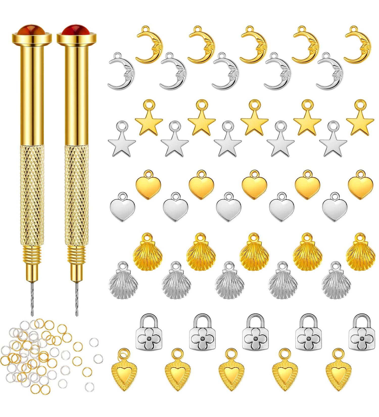 Inbagi 150pc Nail Piercing Charms Set with Tools - Dangle Nail Art Jewelry for Women & Girls - Buy Online on GoSupps.com