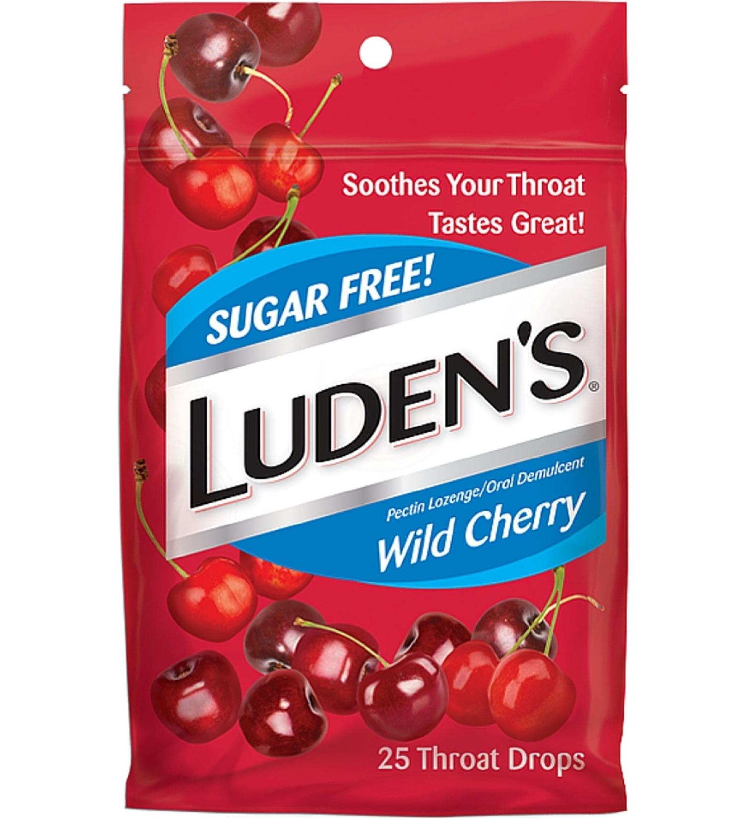Luden's Pectin Lozenge/Oral Demulcent Sugar-Free Wild Cherry 25 Throat Drops