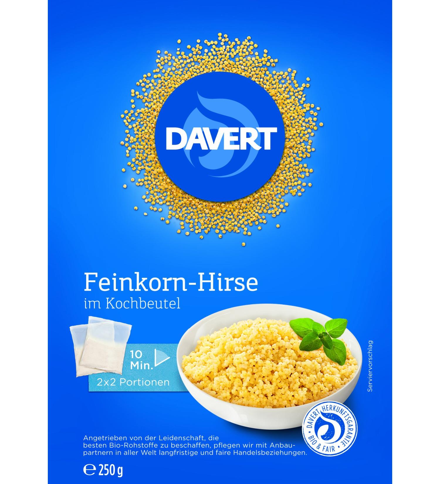 Buy Davert Organic Fine Grain Millet in Cooking Bag - Pack of 6 (6 x 250g) | International Shipping Available - Buy Online on GoSupps.com