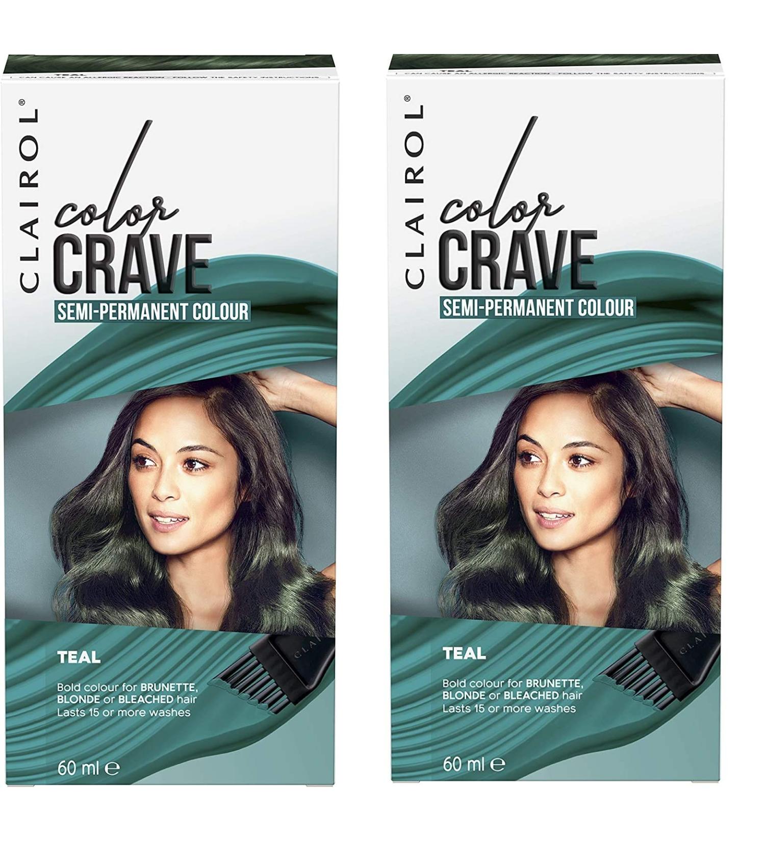 Clairol Clairol Colour Crave 2-Pack Semi-Permanent Hair Dye Teal Blue 60ml