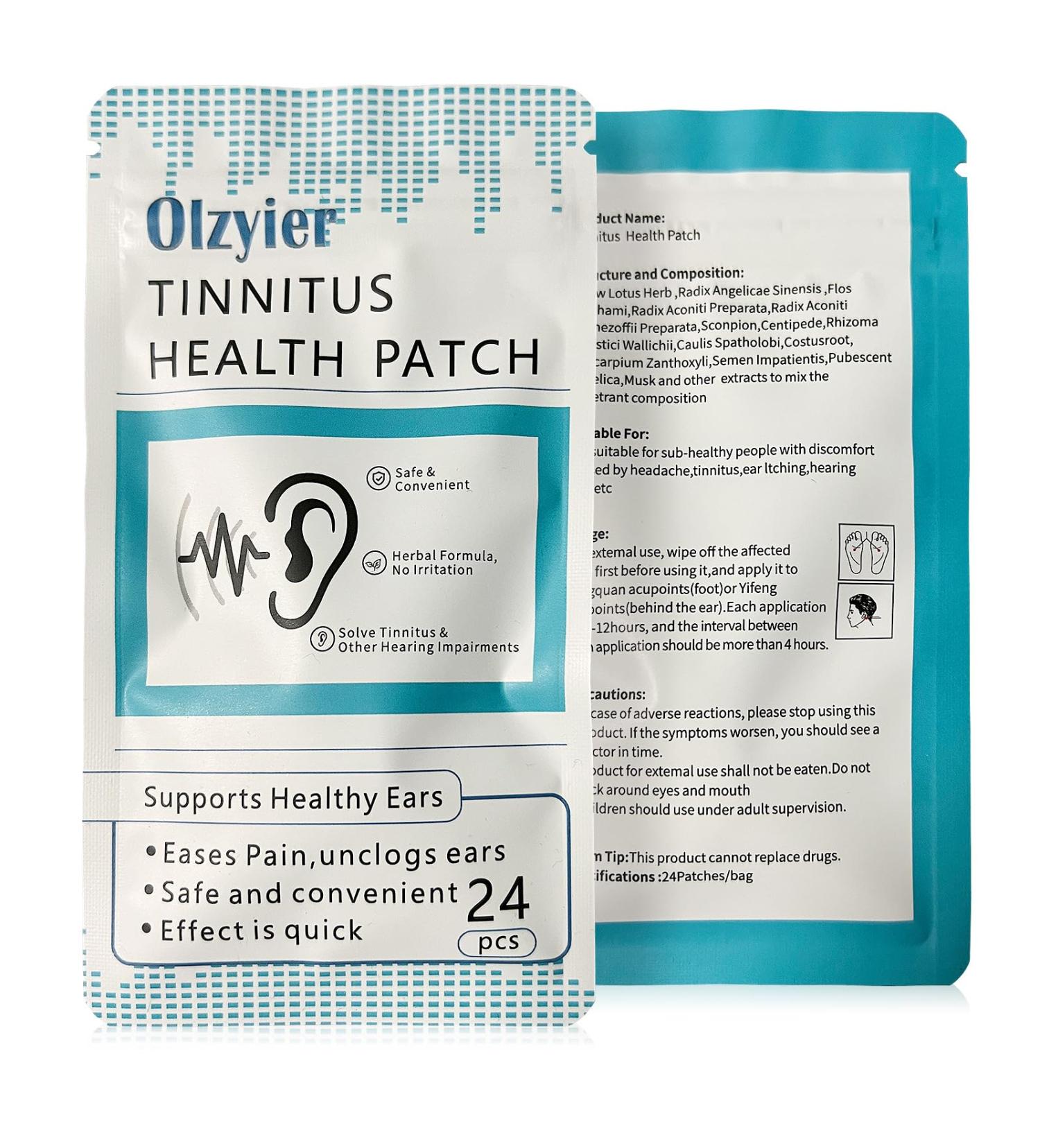 Tinnitus Relief Patches - 24 Natural Herbal Pcs for Effective Relief and Improved Ear Hearing - Buy Online on GoSupps.com