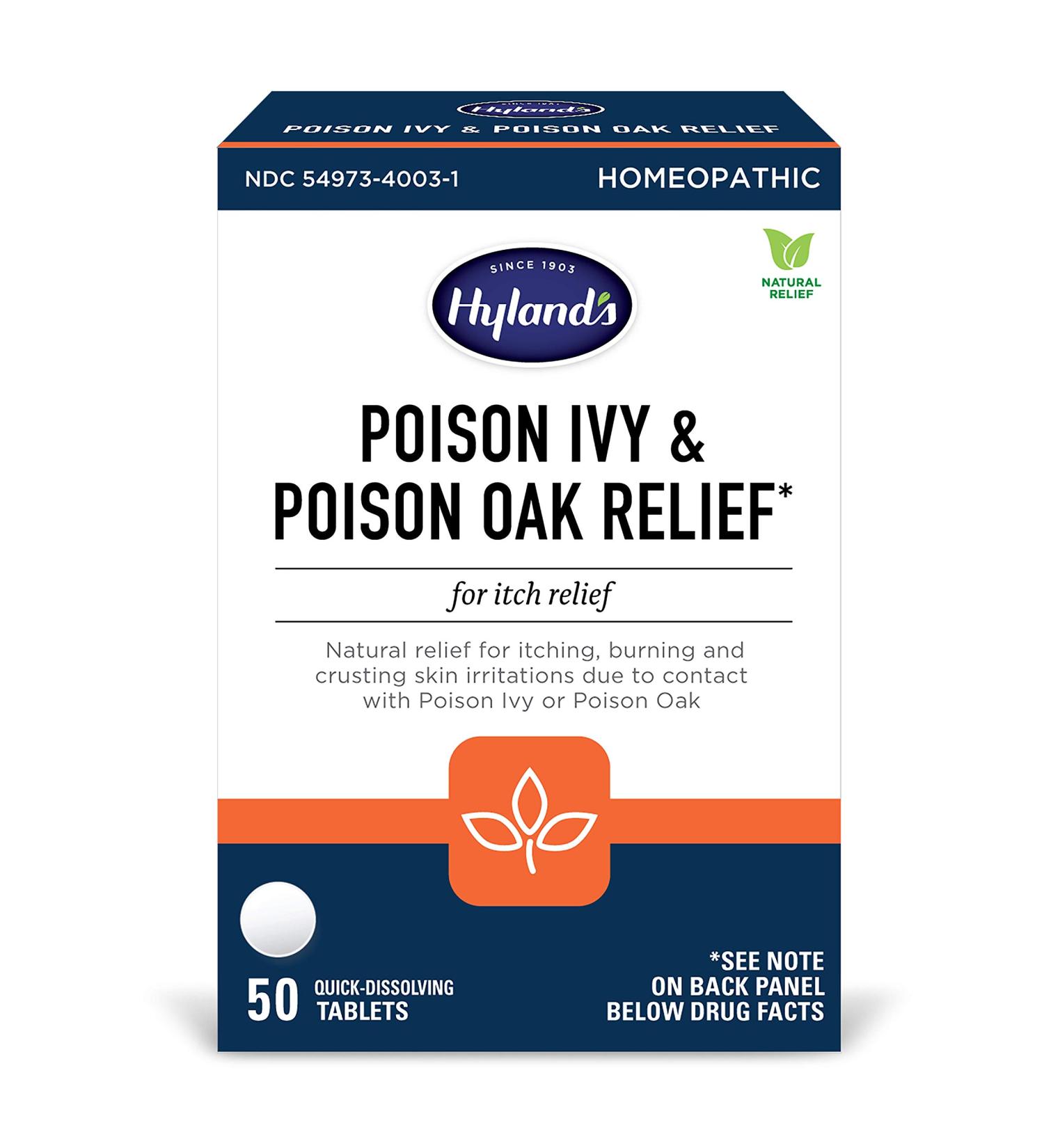 Hyland's Poison Ivy & Oak Relief Tablets - 50 Count - Fast Relief for Skin Irritations - Buy Online on GoSupps.com