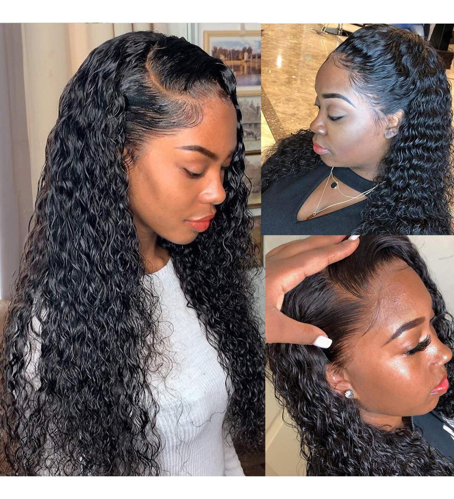 30 Inch Brazilian Water Wave Lace Frontal Wig â€“ Remy Human Hair for Black Women - Buy Online on GoSupps.com