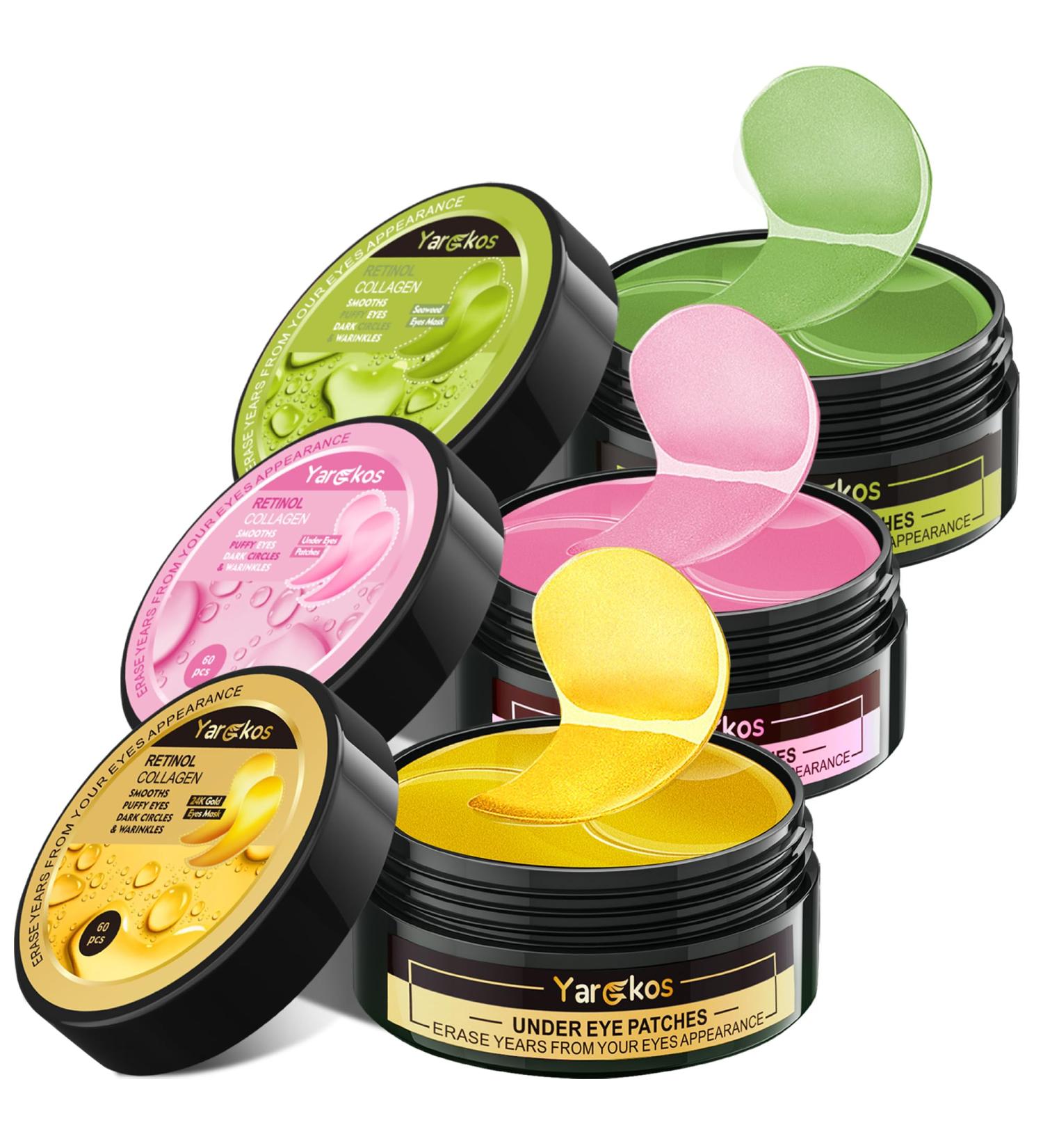 3 Packs Under Eye Patches - 60 Pcs Hydrating Collagen Gel Masks with 24K Gold & Pink for Dark Circles & Puffiness - Perfect Beauty Treatment for Men & Women - Buy Online on GoSupps.com