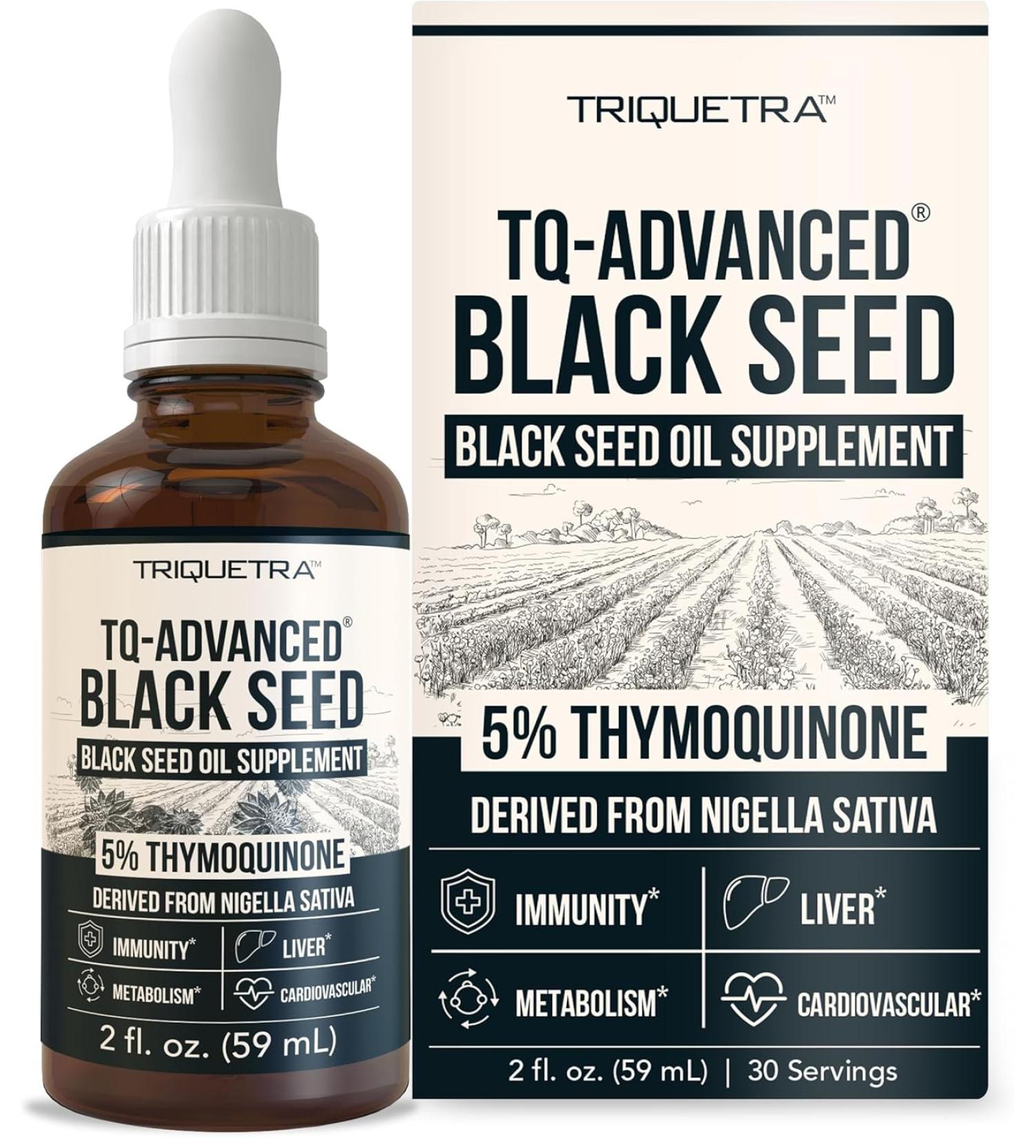 Black Seed Oil TQ Advanced - 5% Thymoquinone | Highest Concentration - 15:1 | Raw Form Vegan | 2 oz Glass Bottle with Dropper - Buy Online on GoSupps.com