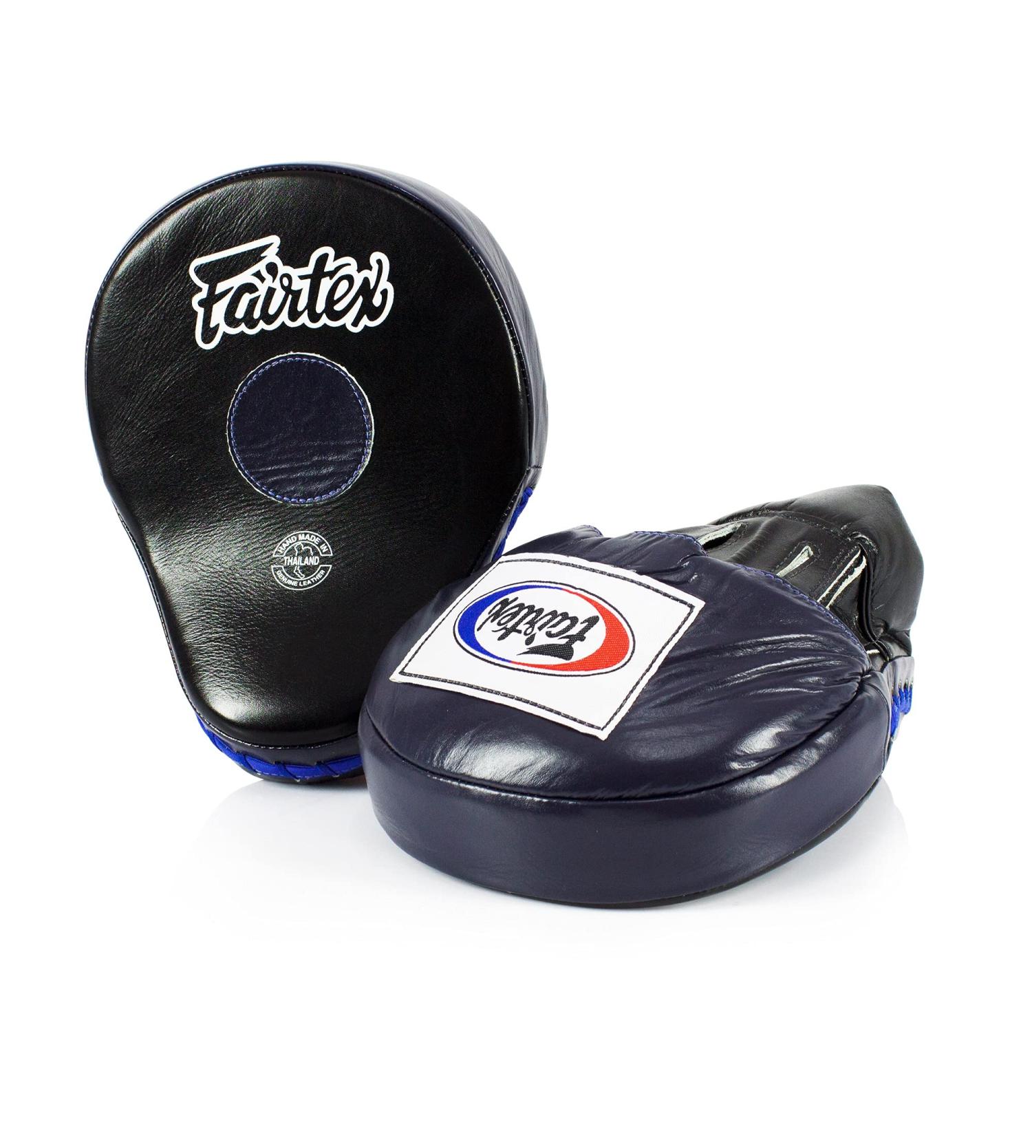 Fairtex FMV9 Contoured Boxing Target Focus Pad Mitts | Black/Blue - Buy Online on GoSupps.com