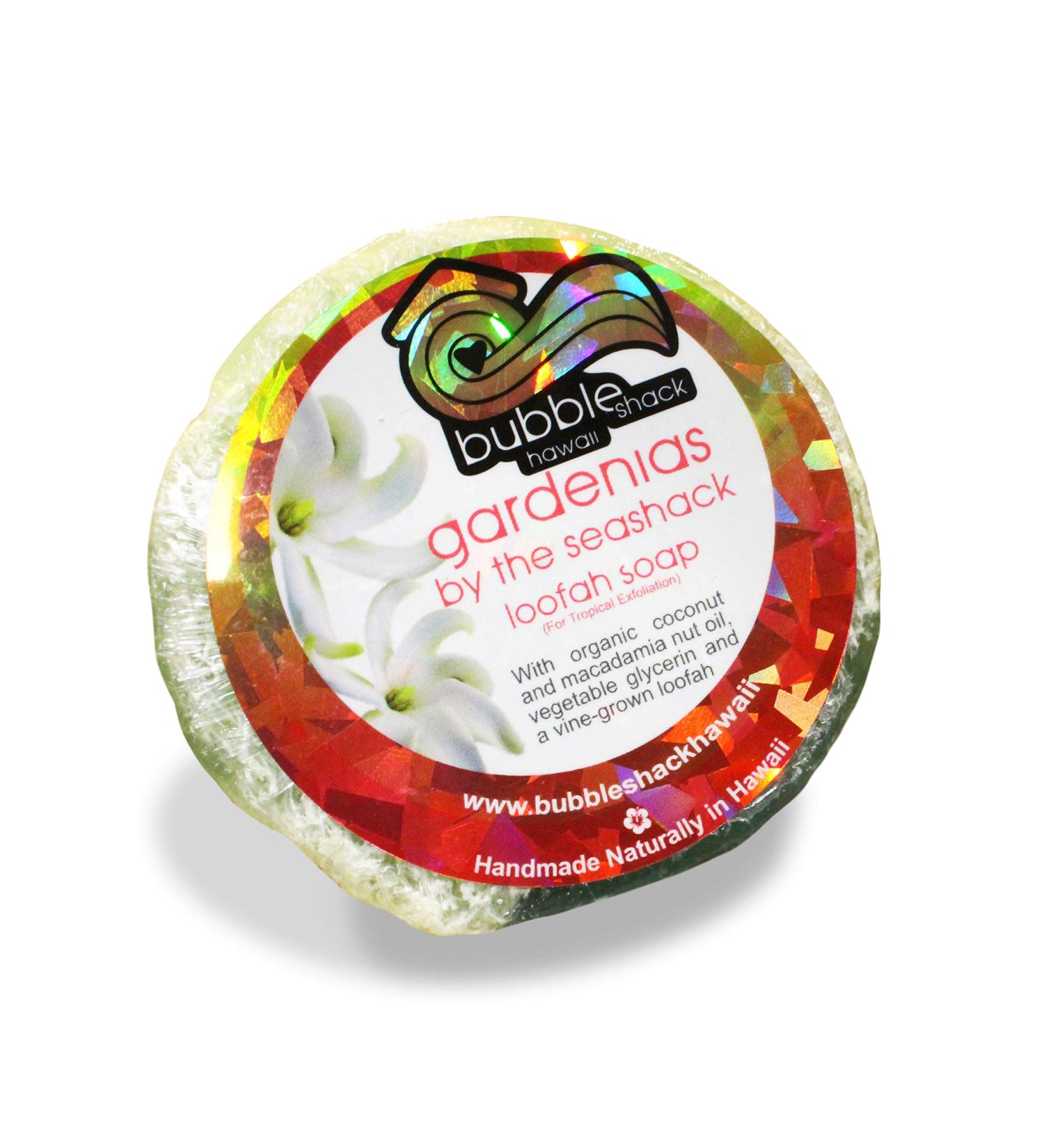 Bubble Shack Hawaii Gardenias Loofah Soap 4oz by The Seashack - Exotic Floral Scent - Buy Online on GoSupps.com