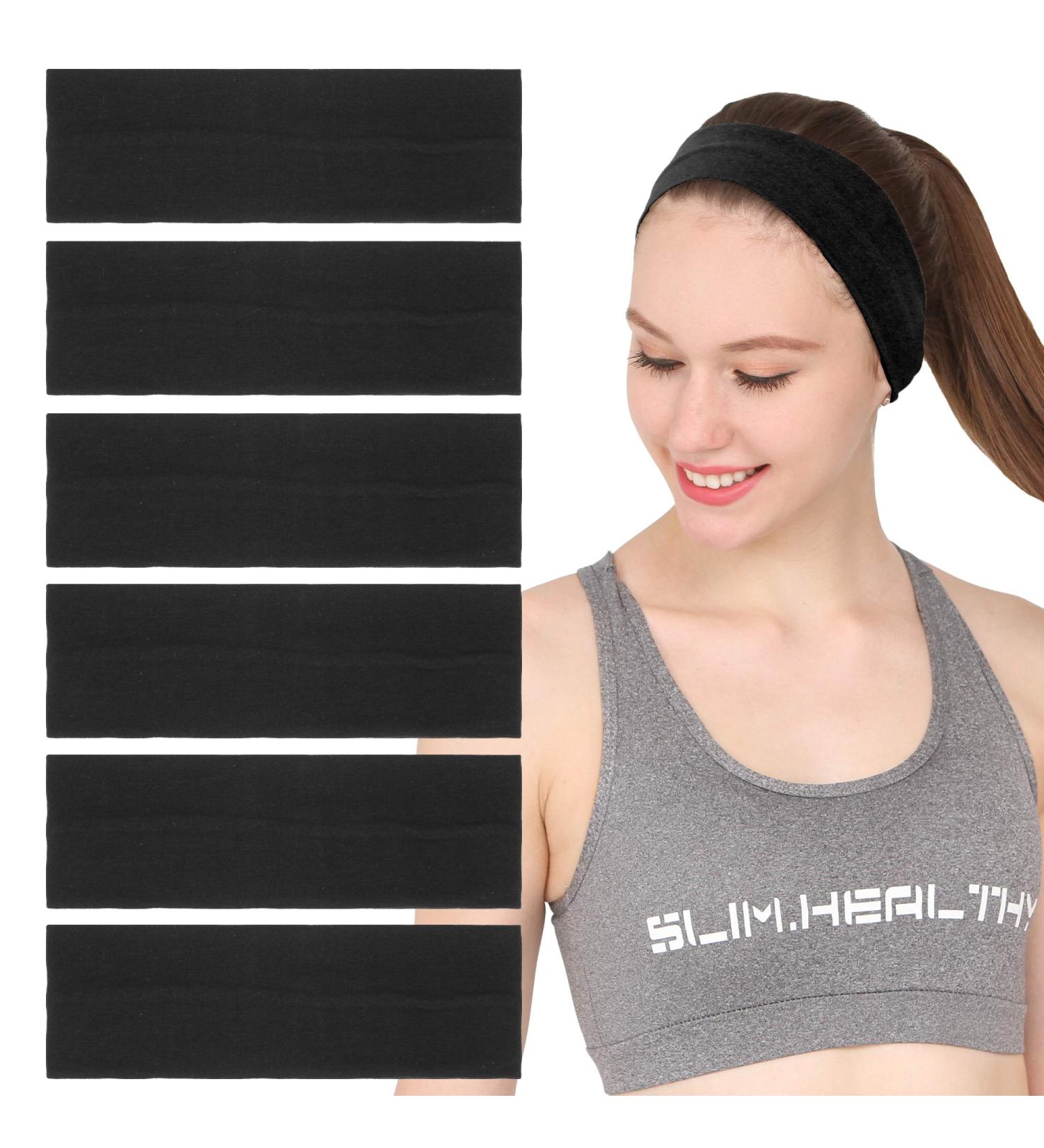 Folora 6Pcs Stretchy Elastic Headbands - Cotton Sports Hairband for Women Girls - Ideal for Yoga, Pilates, Running, Cycling - Buy Online on GoSupps.com