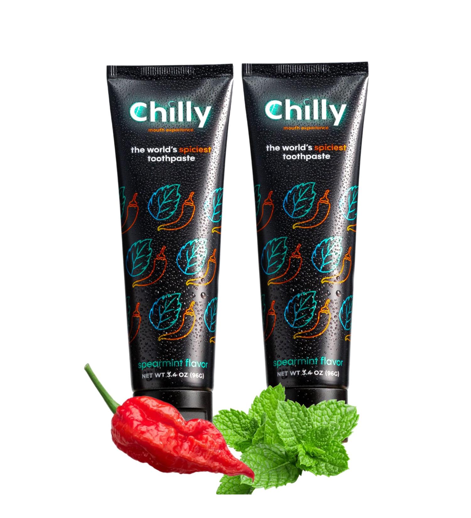 Chilly Spicy Whitening Toothpaste with Natural Spearmint & Ghost Pepper Flakes - SLS Free (Pack of 2) - Buy Online on GoSupps.com