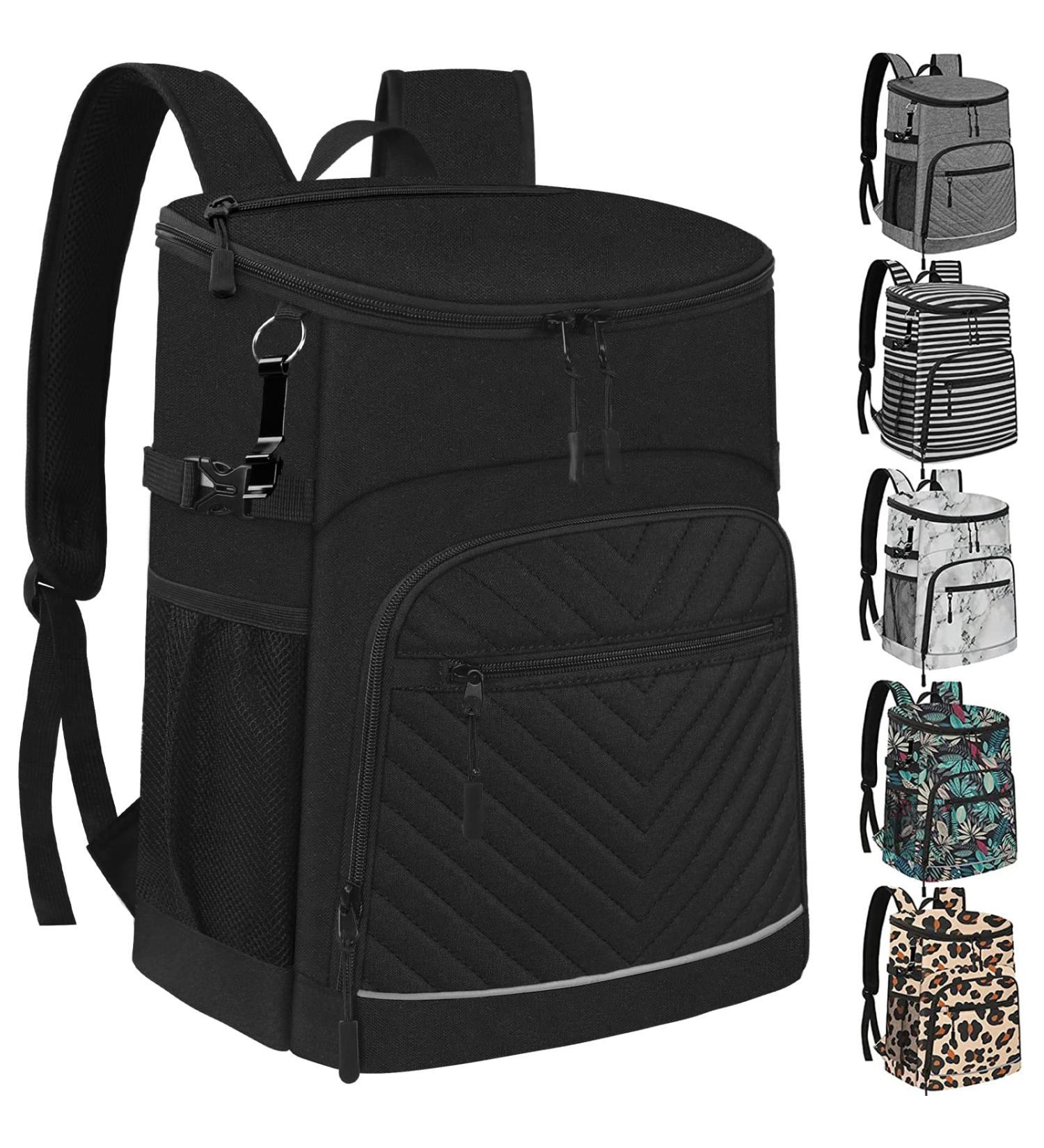 Insulated Leakproof Waterproof Backpack Cooler Bag - 30 Can Capacity, Lightweight & Durable | Perfect for Travel, Camping, Beach - Black - Buy Online on GoSupps.com
