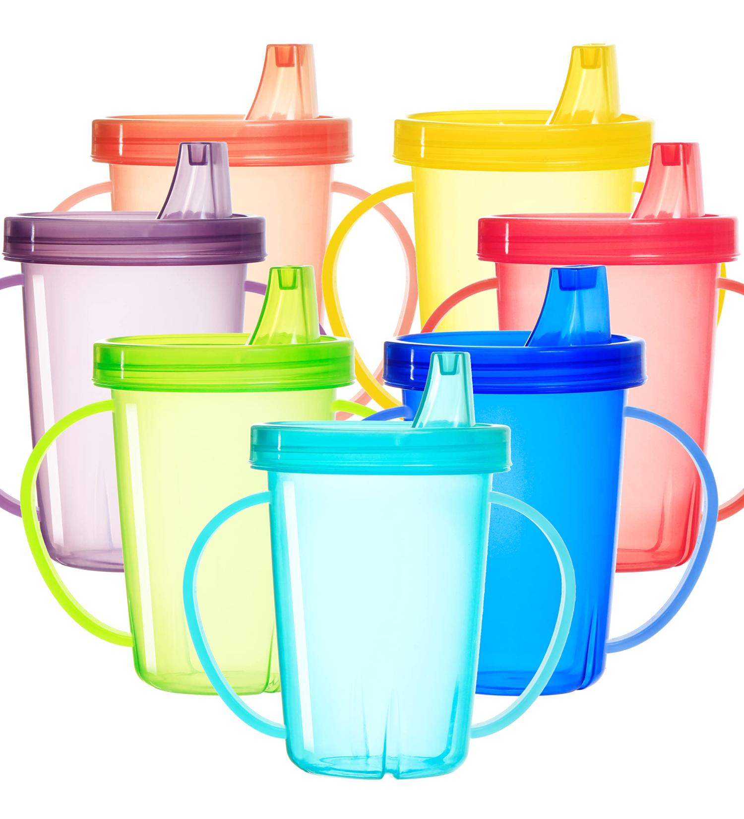 Youngever 8 Pack Kids Sippy Cups - Assorted Colors for Infants and Toddlers - Buy Online on GoSupps.com
