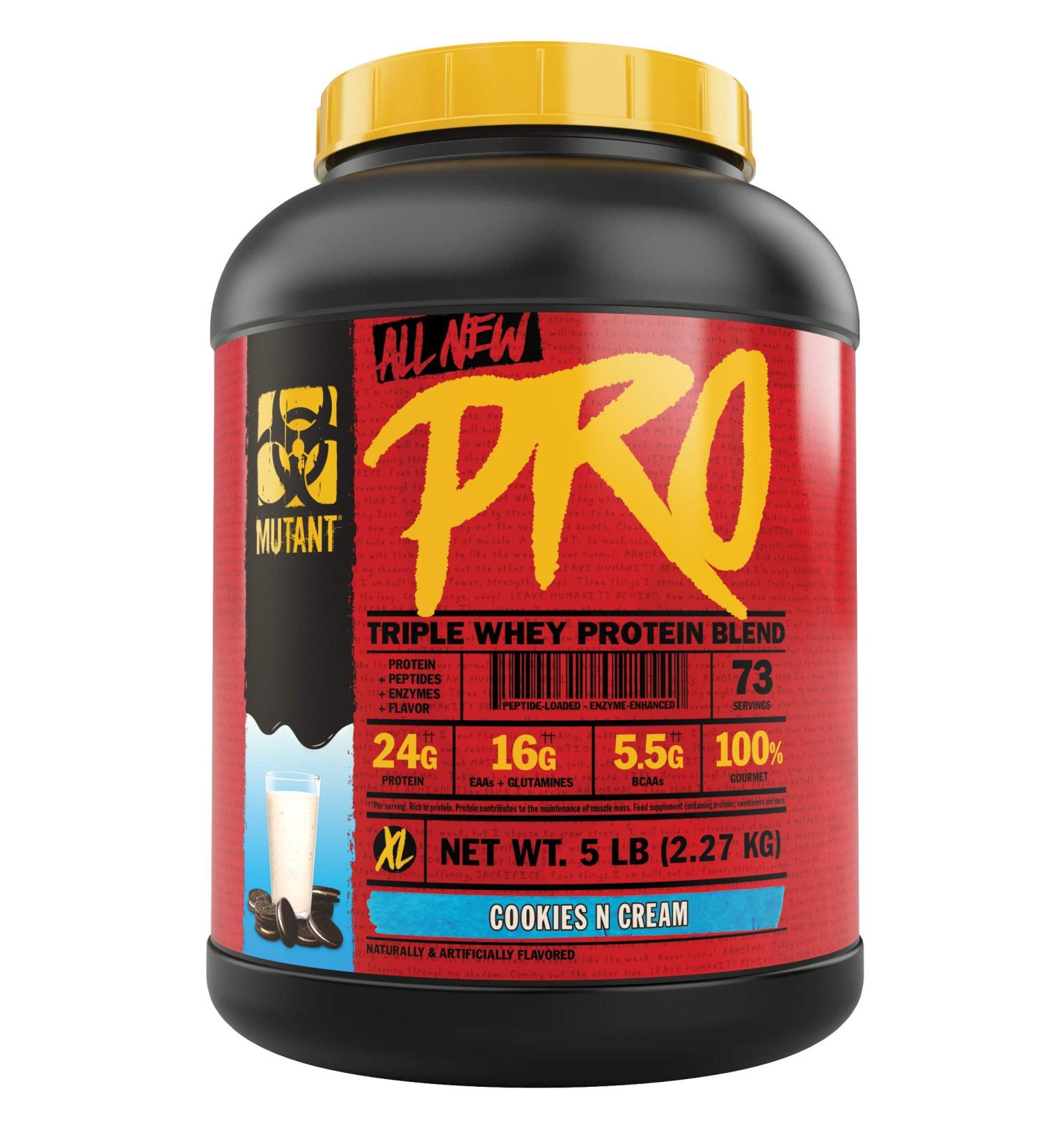 Mutant Pro Triple Whey Protein Powder Supplement Time-Released for Enhanced Amino Acid Absorption Decadent Gourmet Flavors 5 lbs Cookies and Cream Cookies & Cream 5 Pound (Pack of 1) - Buy Online on GoSupps.com
