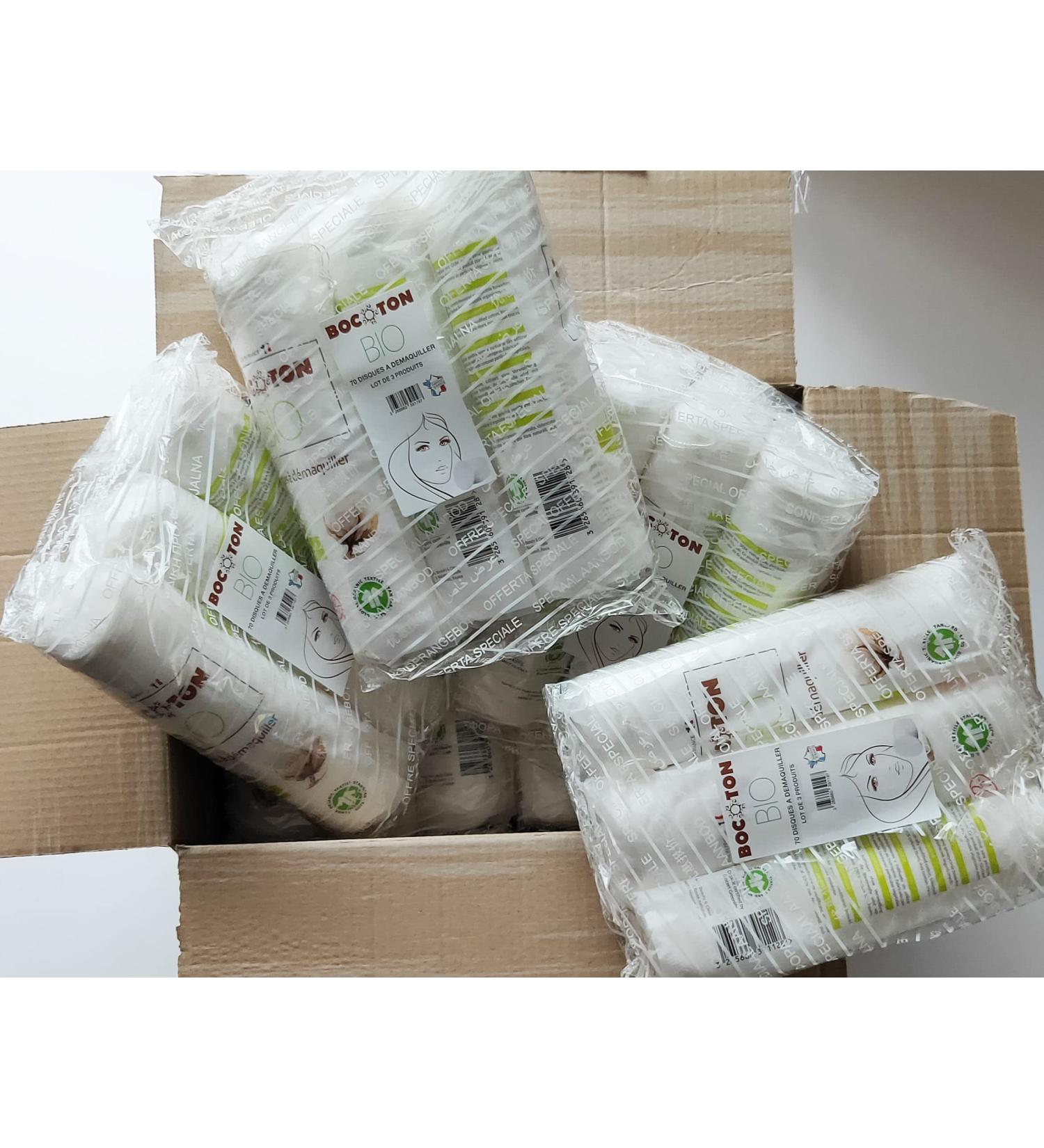 2100 piece of make-up pads made of 100% organic cotton ecocert-certified softer than cotton economical and practical skin-friendly for cosmetic and skin care