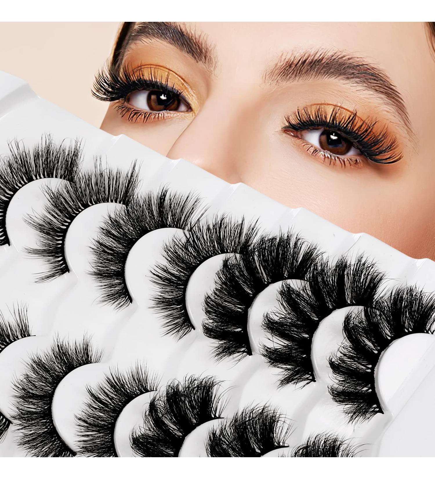 REDRIVER 9D Cat Eye False Eyelashes - 7 Pairs, Natural Wispy Long Strip, 3 Styles, Reusable Faux Mink Lashes - Buy Online on GoSupps.com