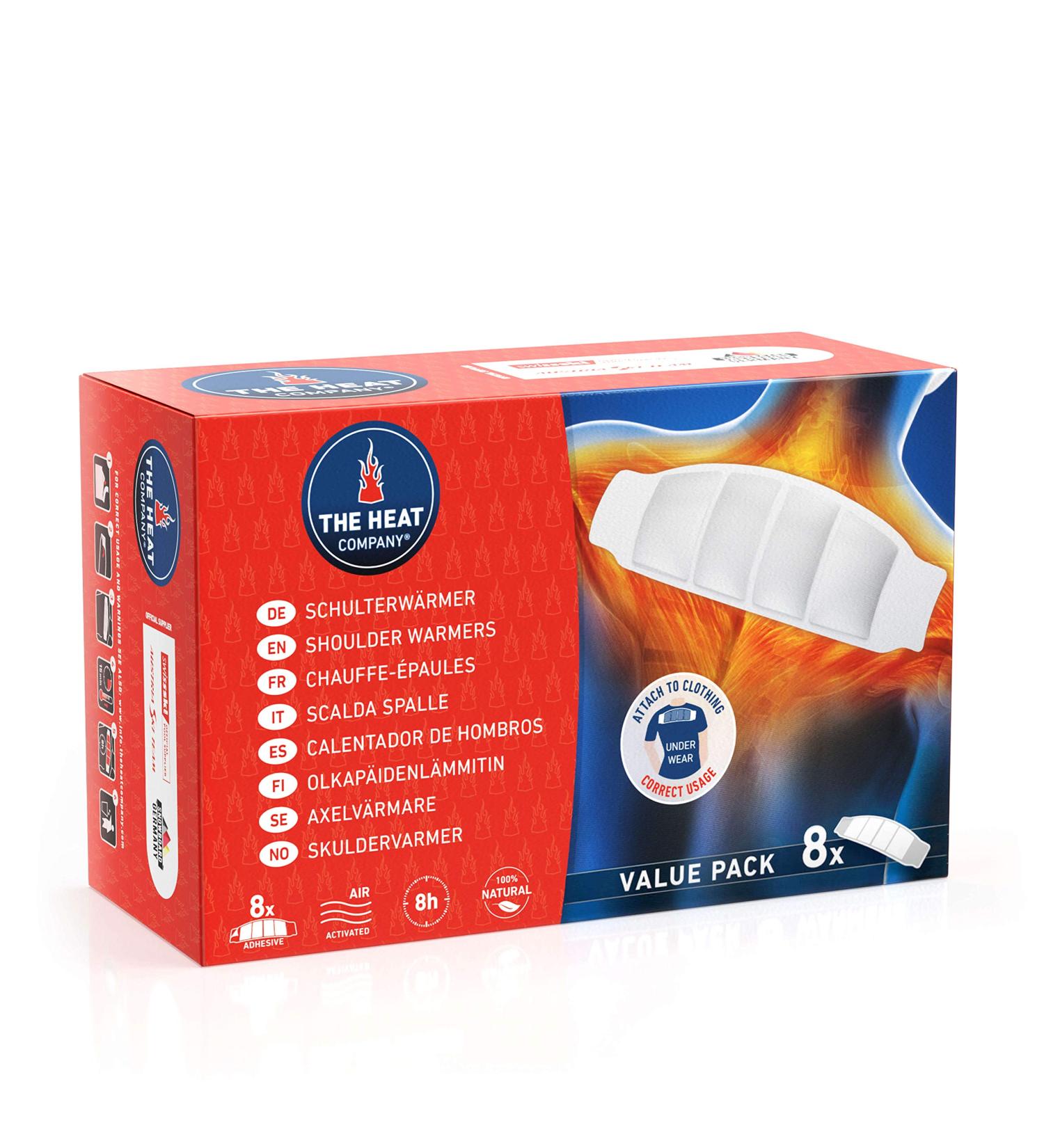THE HEAT COMPANY Shoulderwarmer - 8 Pack, Extra Warm Adhesive Neck Warmer for 8 Hours of Pleasant Heat - Instant and Air Activated - Purely Natural - Buy Online on GoSupps.com