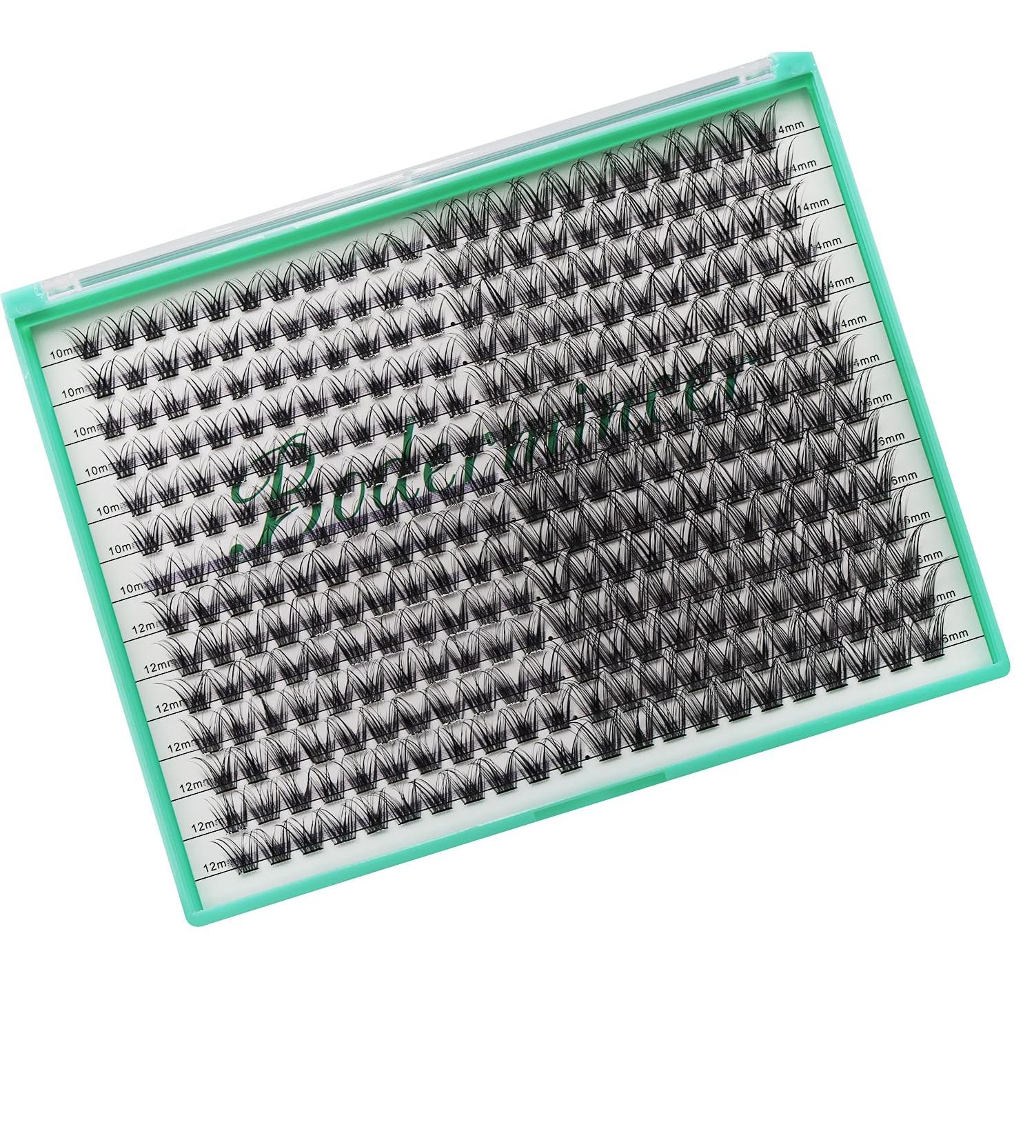 Bodermincer 308pcs XXXL D Curl Cluster Lashes - 10-12-14-16mm Mixed Length DIY Eyelash Extensions for Home Use - Buy Online on GoSupps.com