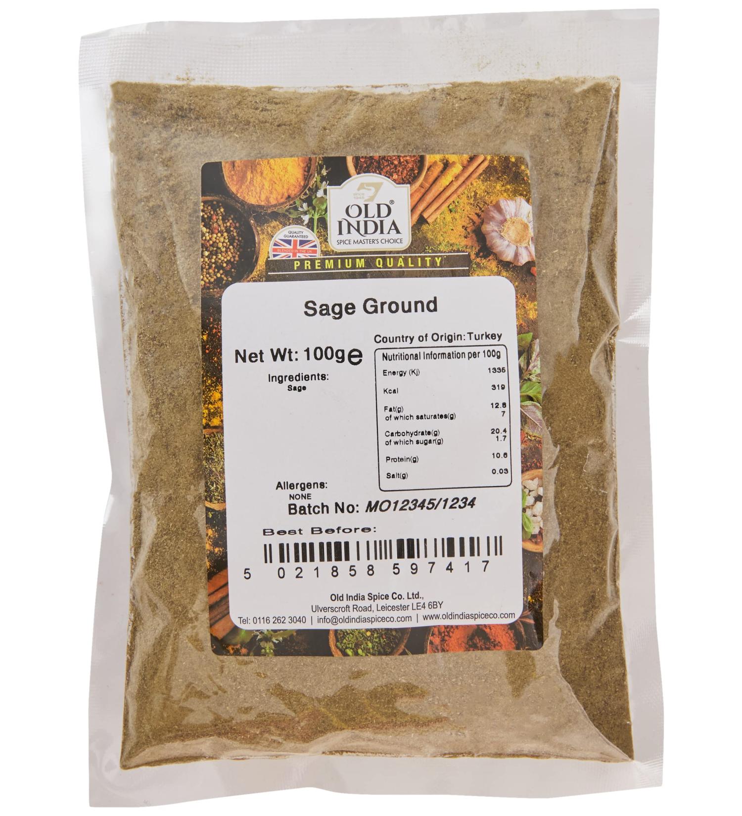 Old India Sage Ground 100g - Authentic Indian Spice Blend | 100g - Buy Online on GoSupps.com